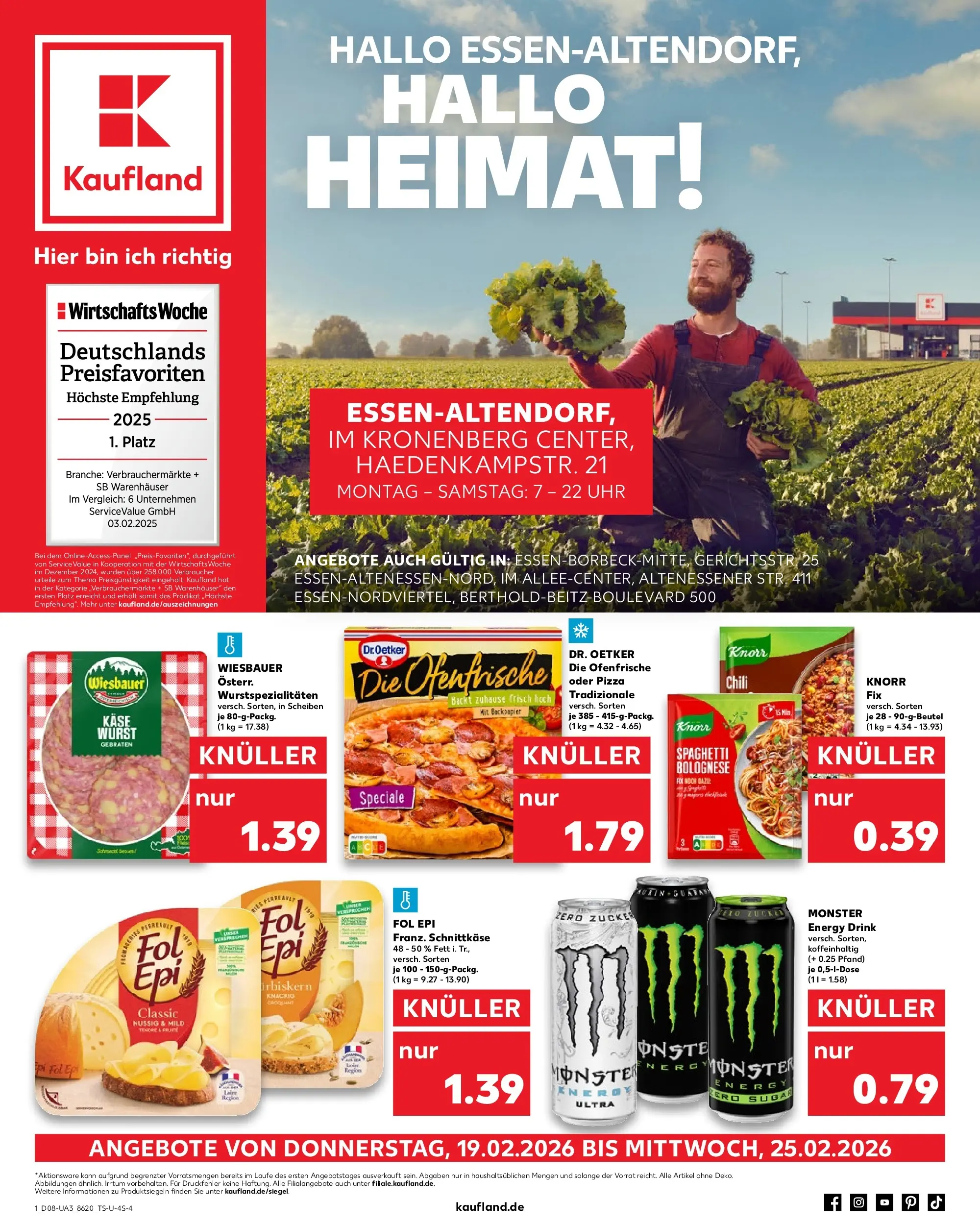 Prospekt Kaufland ab 19.02.2026 » Angebote Online zum Blättern | Seite: 9 | Produkte: Knorr fix, Käse, Ofenfrische, Pizza