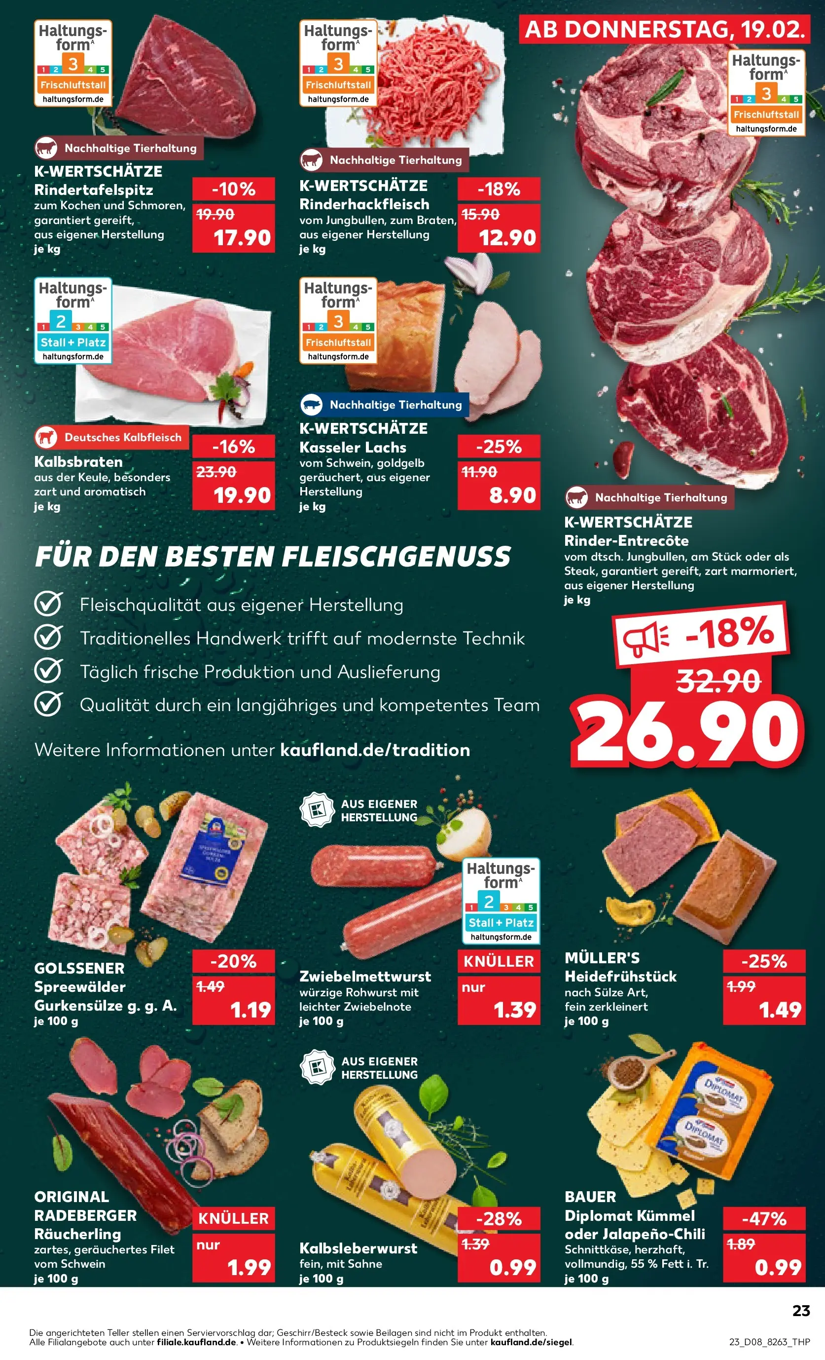 Prospekt Kaufland ab 18.02.2026 » Angebote Online zum Blättern | Seite: 31 | Produkte: Entrecote, Lachs, Sahne