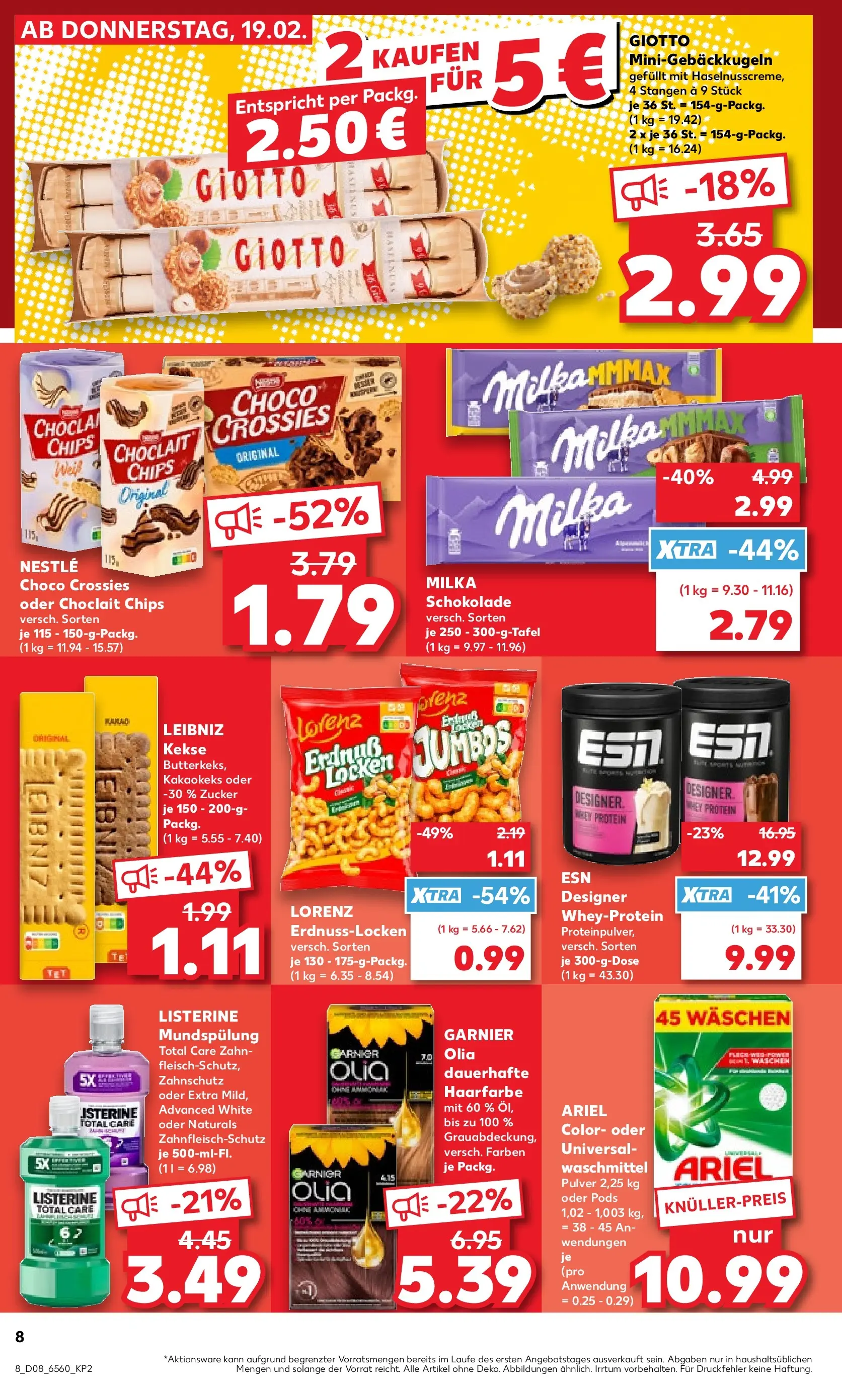 Prospekt Kaufland ab 19.02.2026 » Angebote Online zum Blättern | Seite: 20 | Produkte: Schokolade, Milka, Kekse, Listerine