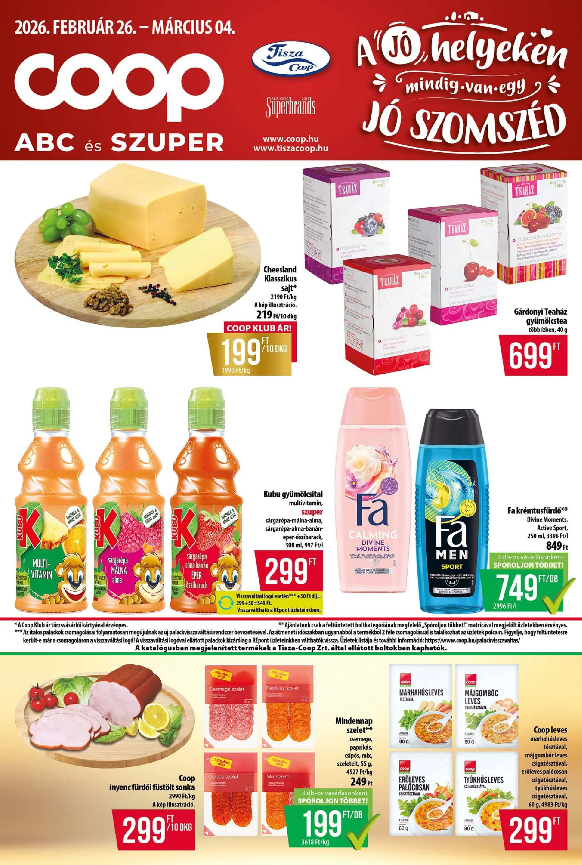 Ajánlatok - Coop újság érvényessége 2026.03.04-igg- - 2026.02.22. -tól/töl > akció, lapozható szórólap 🛍️ | Oldal: 1 | Termékek: Őszibarack, Sárgarépa, Gyümölcstea, Alma