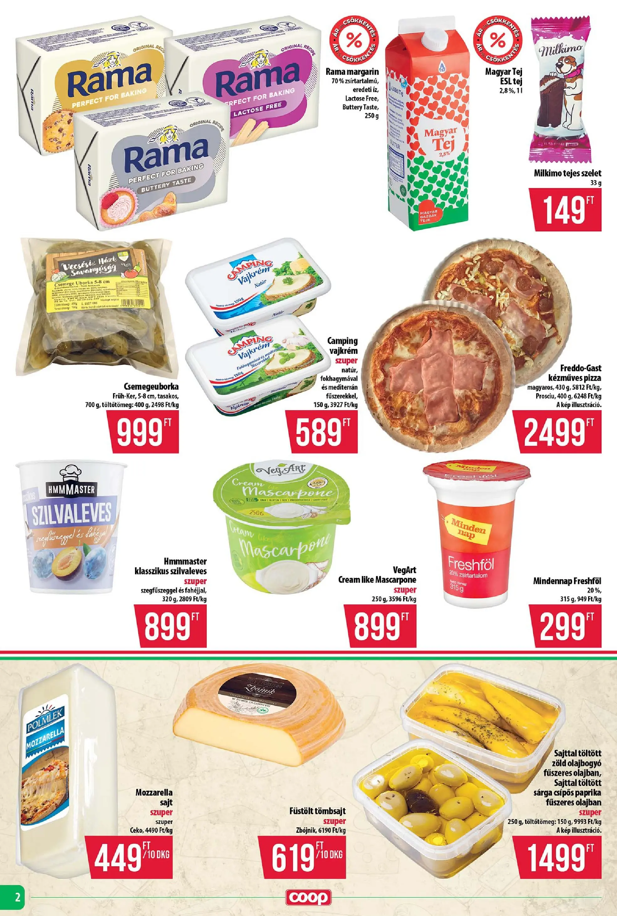 Ajánlatok - Coop újság érvényessége 2026.03.04-igg- - 2026.02.22. -tól/töl > akció, lapozható szórólap 🛍️ | Oldal: 2 | Termékek: Tej, Sajt, Csemege uborka, Uborka
