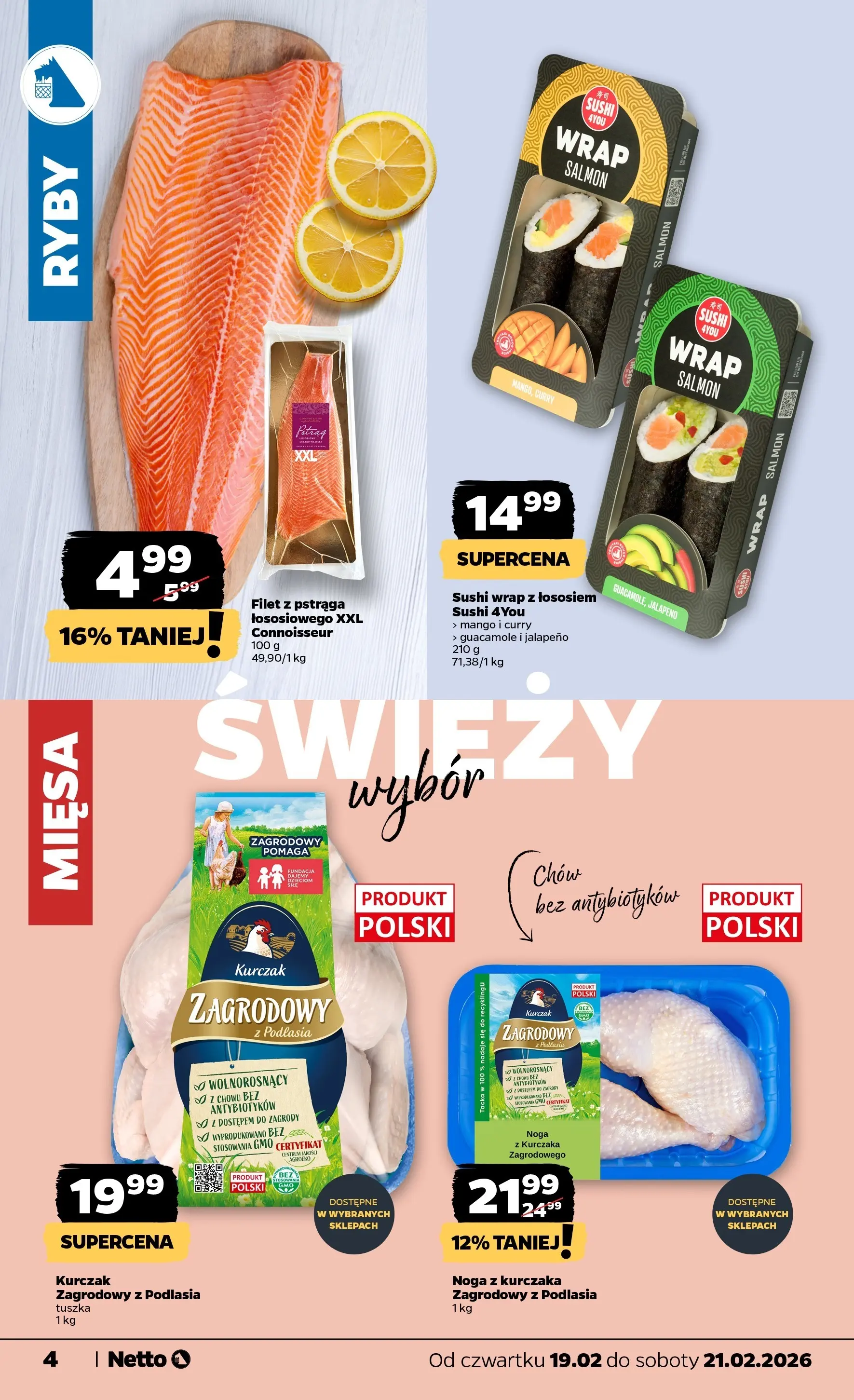 Netto - NETTO T08B ważne do 21.02.2026 od 18.02.2026 - Aktualne promocje | Strona: 4 | Produkty: Mango, Curry, Kurczak zagrodowy, Ryby