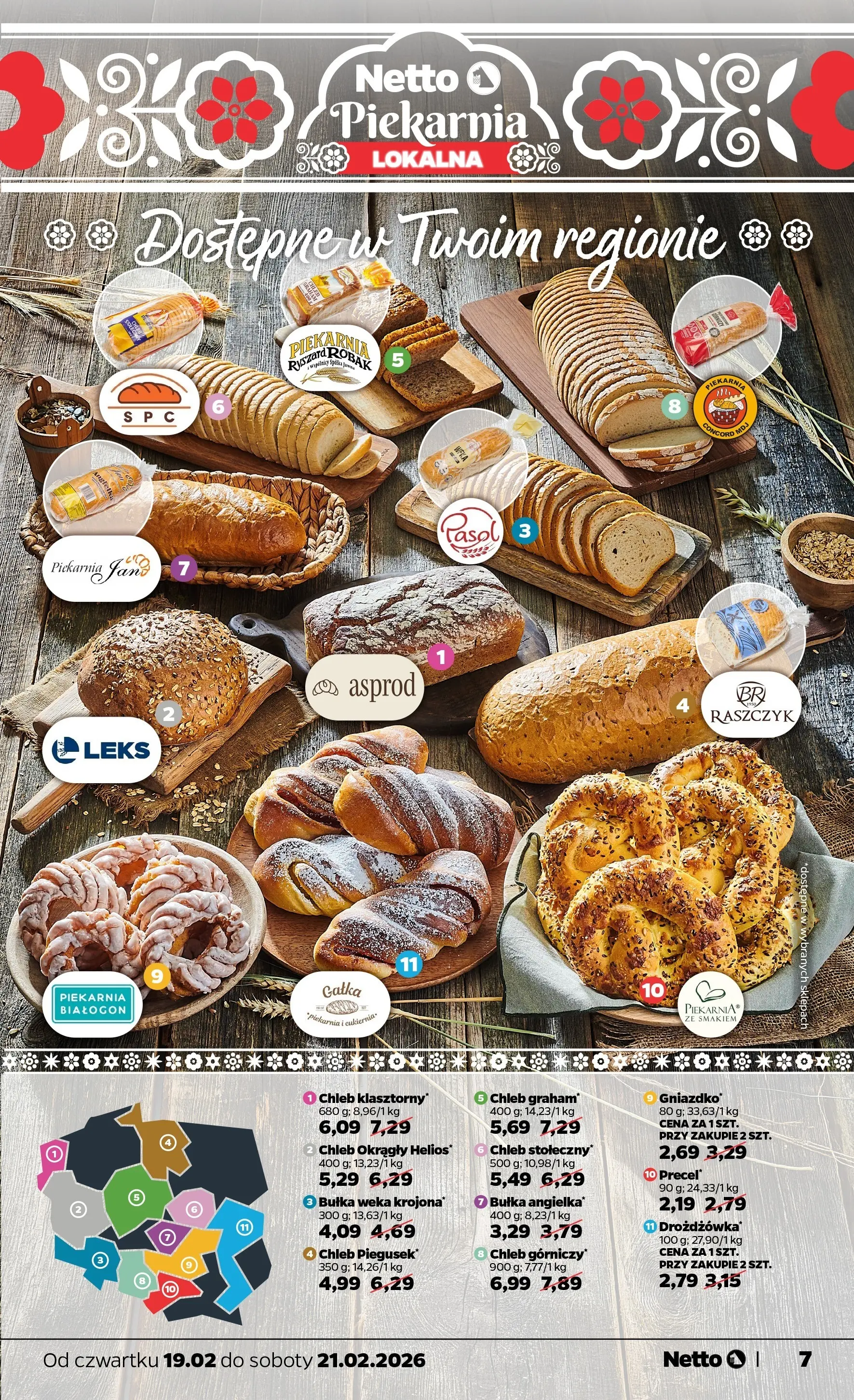 Netto - NETTO T08B ważne do 21.02.2026 od 18.02.2026 - Aktualne promocje | Strona: 7 | Produkty: Piekarnia, Bułka, Chleb