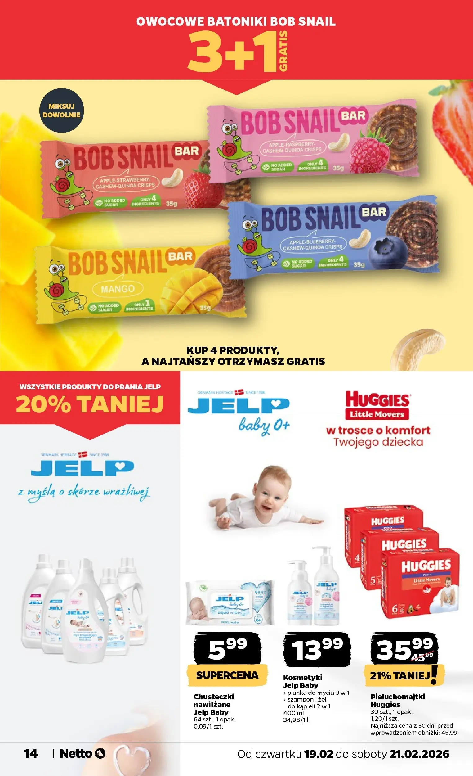 Netto - NETTO T08B ważne do 21.02.2026 od 18.02.2026 - Aktualne promocje | Strona: 14 | Produkty: Mango, Kosmetyki, Pieluchomajtki, Bób