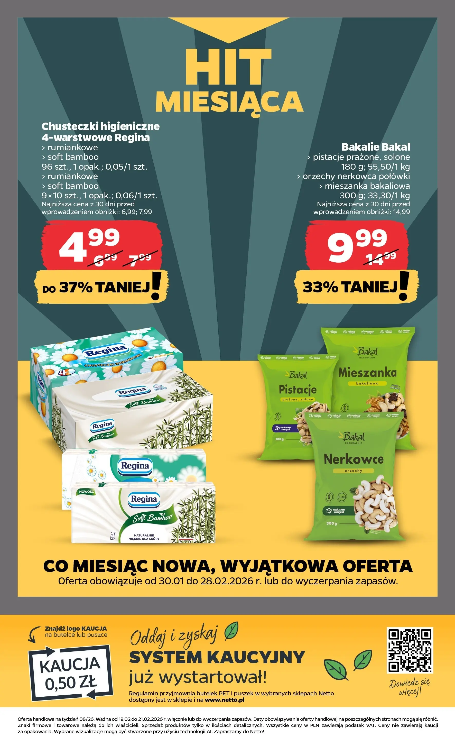 Netto - NETTO T08B ważne do 21.02.2026 od 18.02.2026 - Aktualne promocje | Strona: 20 | Produkty: Chusteczki higieniczne, Orzechy