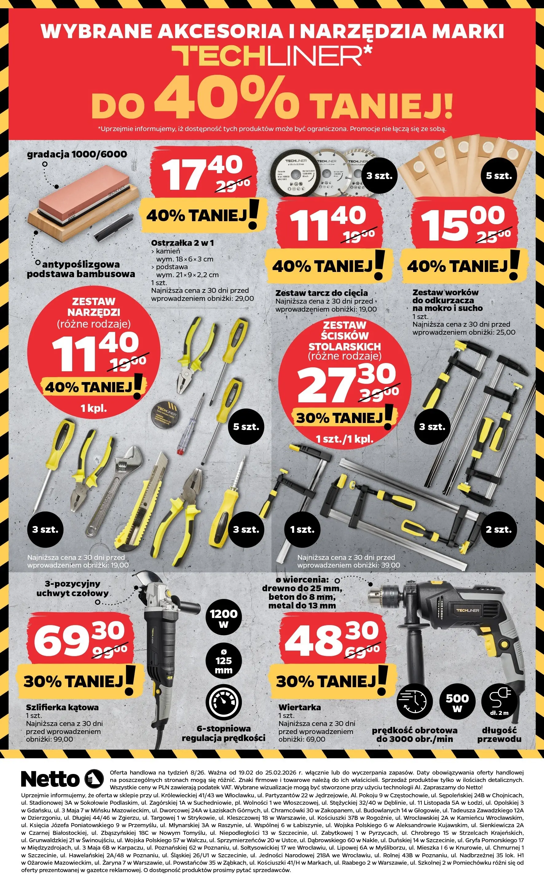 Netto - NETTO T08B ważne do 21.02.2026 od 18.02.2026 - Aktualne promocje | Strona: 29 | Produkty: Szlifierka