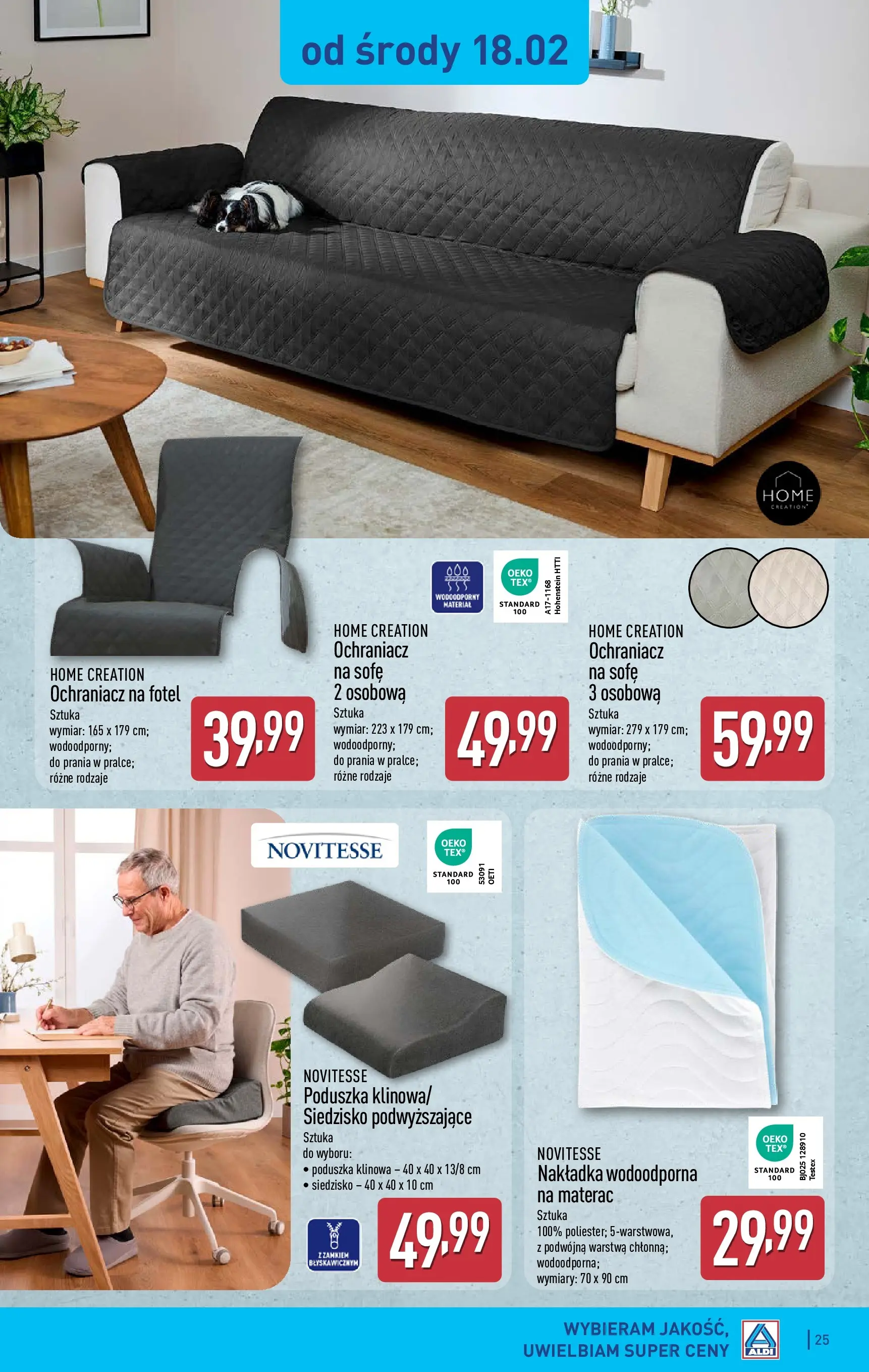 Aldi Gazetka od 16.02.2026 - Ulotka PDF, promocje | Strona: 25 | Produkty: Materac, Poduszka, Fotel