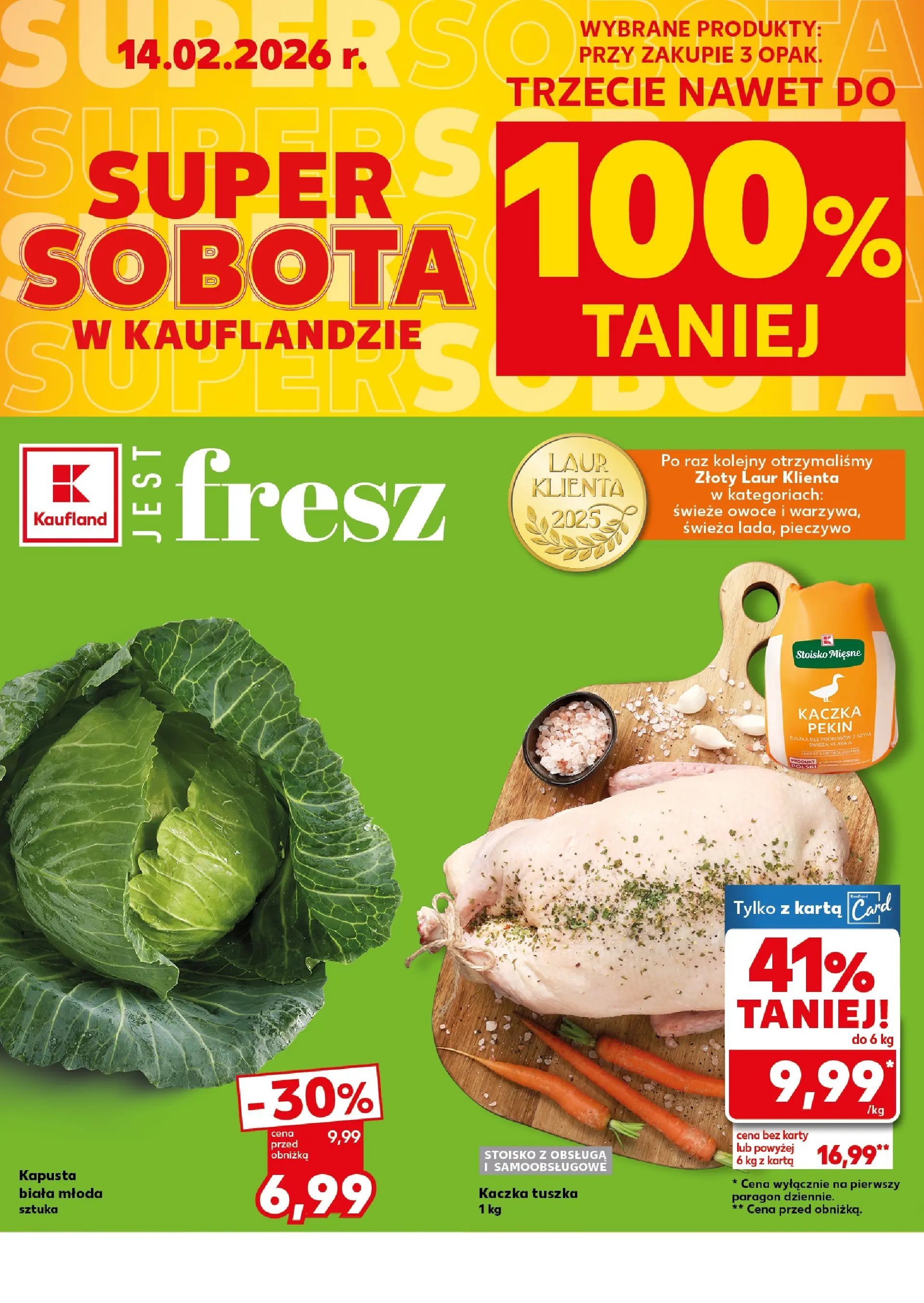 Kaufland gazetka - Super Sobota od 14.02.2026 - od jutra PDF | Strona: 2 | Produkty: Pieczywo, Kapusta, Karta, Kaczka