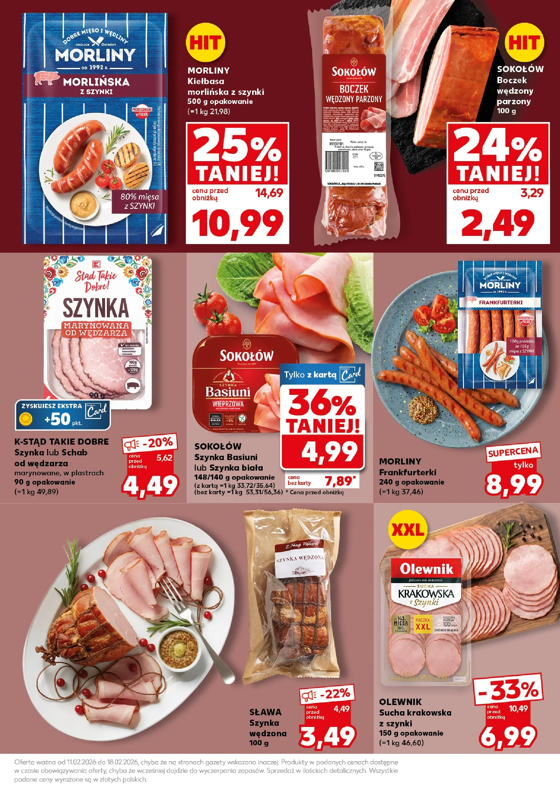 Kaufland gazetka - Super Sobota od 14.02.2026 - od jutra PDF | Strona: 21 | Produkty: Kiełbasa, Schab, Frankfurterki, Szynka