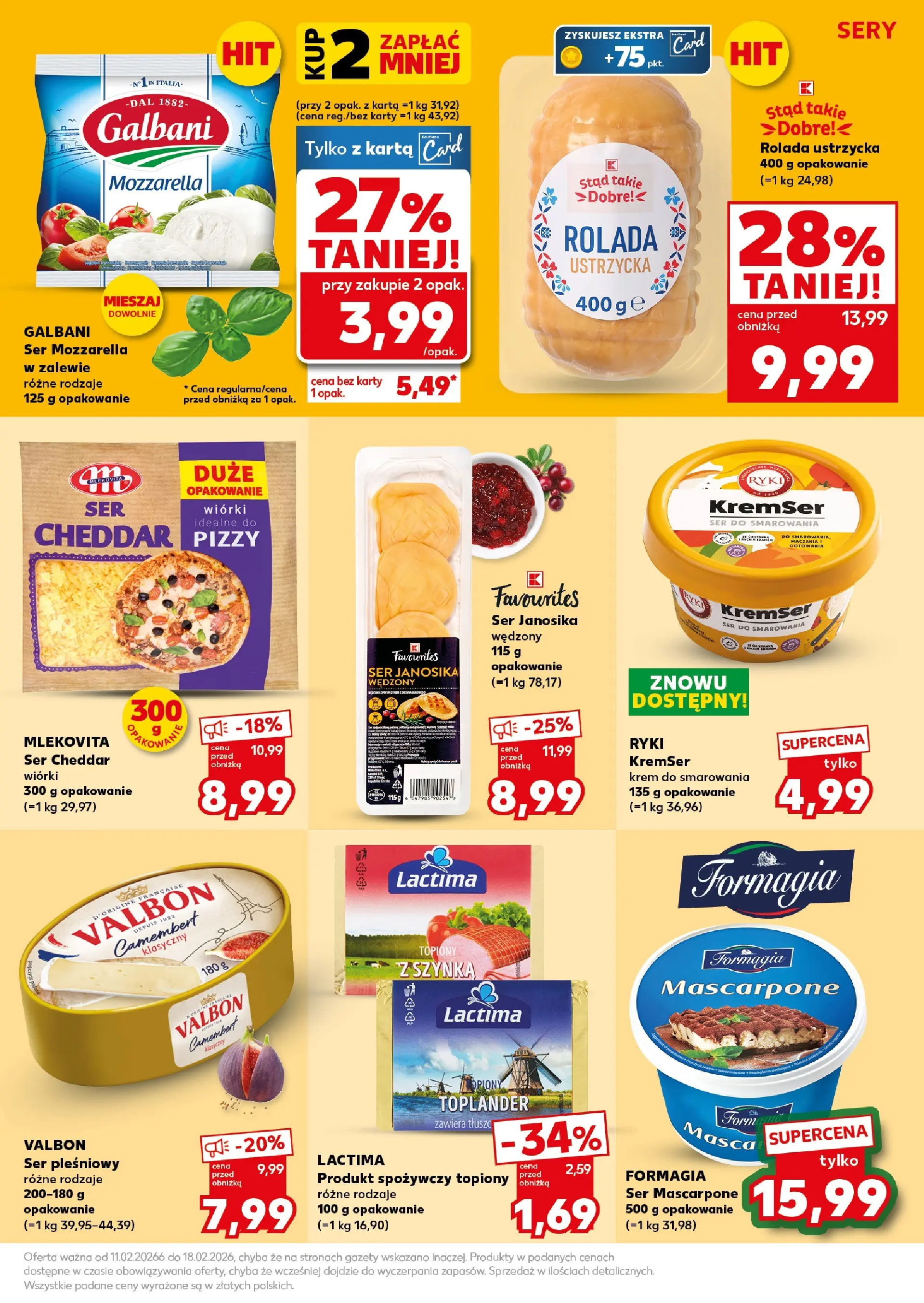 Kaufland gazetka - Super Sobota od 14.02.2026 - od jutra PDF | Strona: 23 | Produkty: Ser pleśniowy, Rolada, Mascarpone, Ser mascarpone
