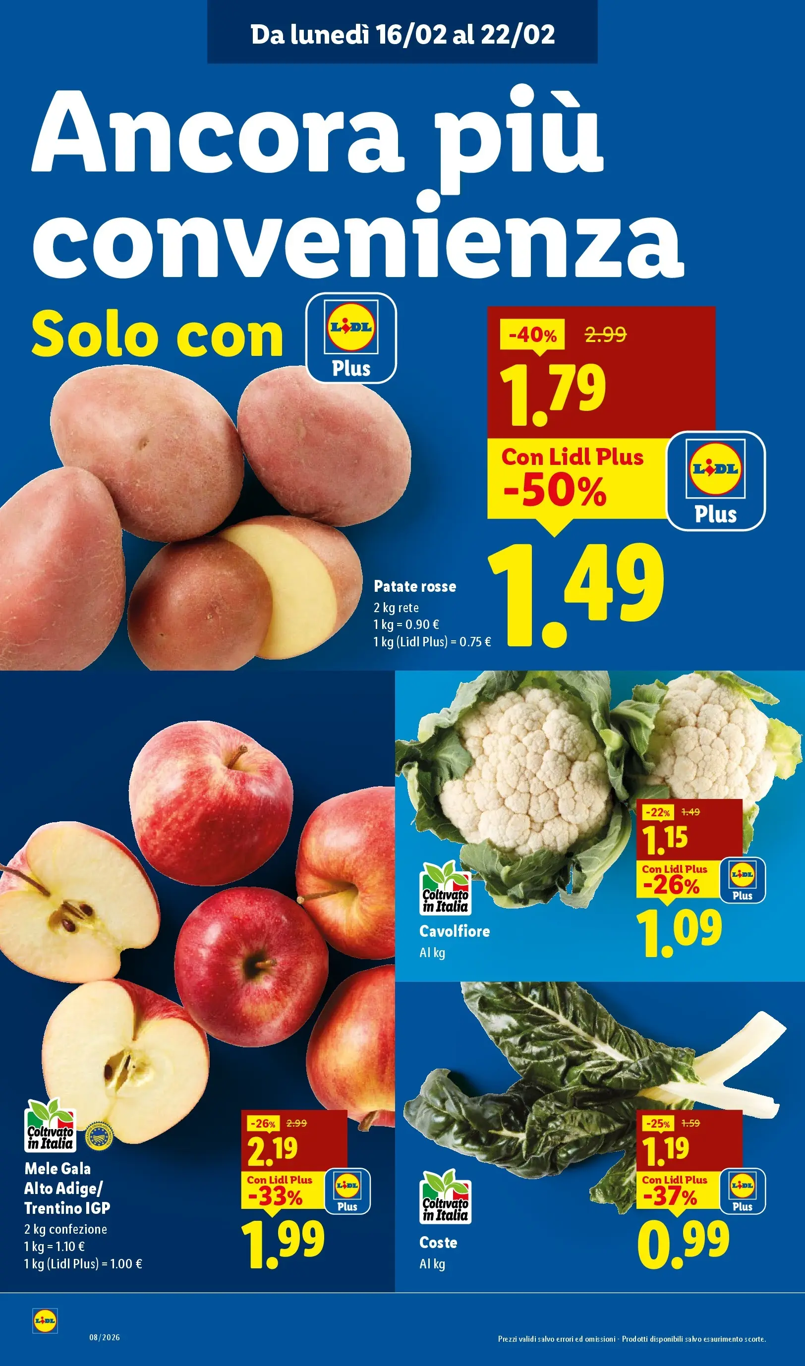 LIDL volantino della prossima settimana dal ﻿12/02/2026﻿ 📣 | Pagina: 2 | Prodotti: Mele, Patate, Cavolfiore