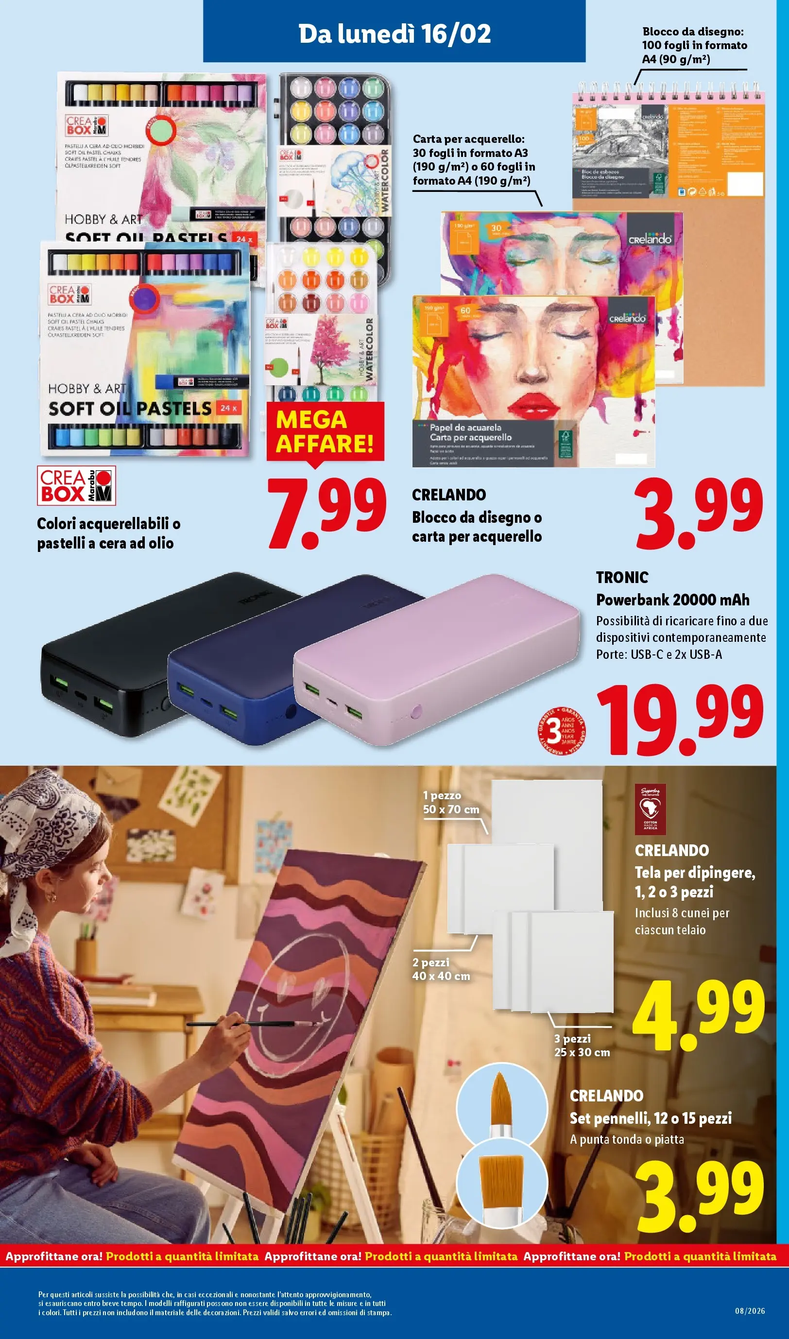 LIDL volantino della prossima settimana dal ﻿12/02/2026﻿ 📣 | Pagina: 35 | Prodotti: Pastelli a cera, Olio, Pastelli, Blocco da disegno