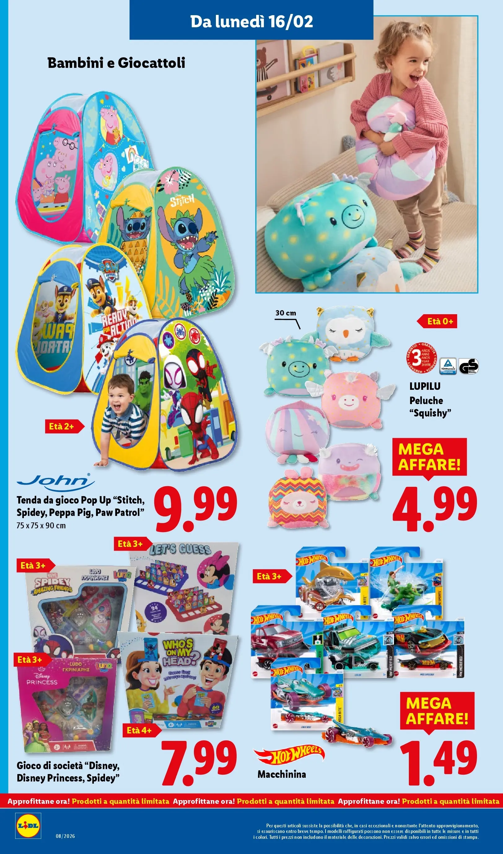 LIDL volantino della prossima settimana dal ﻿12/02/2026﻿ 📣 | Pagina: 36 | Prodotti: Peluche, Tenda, Torta, Gioco