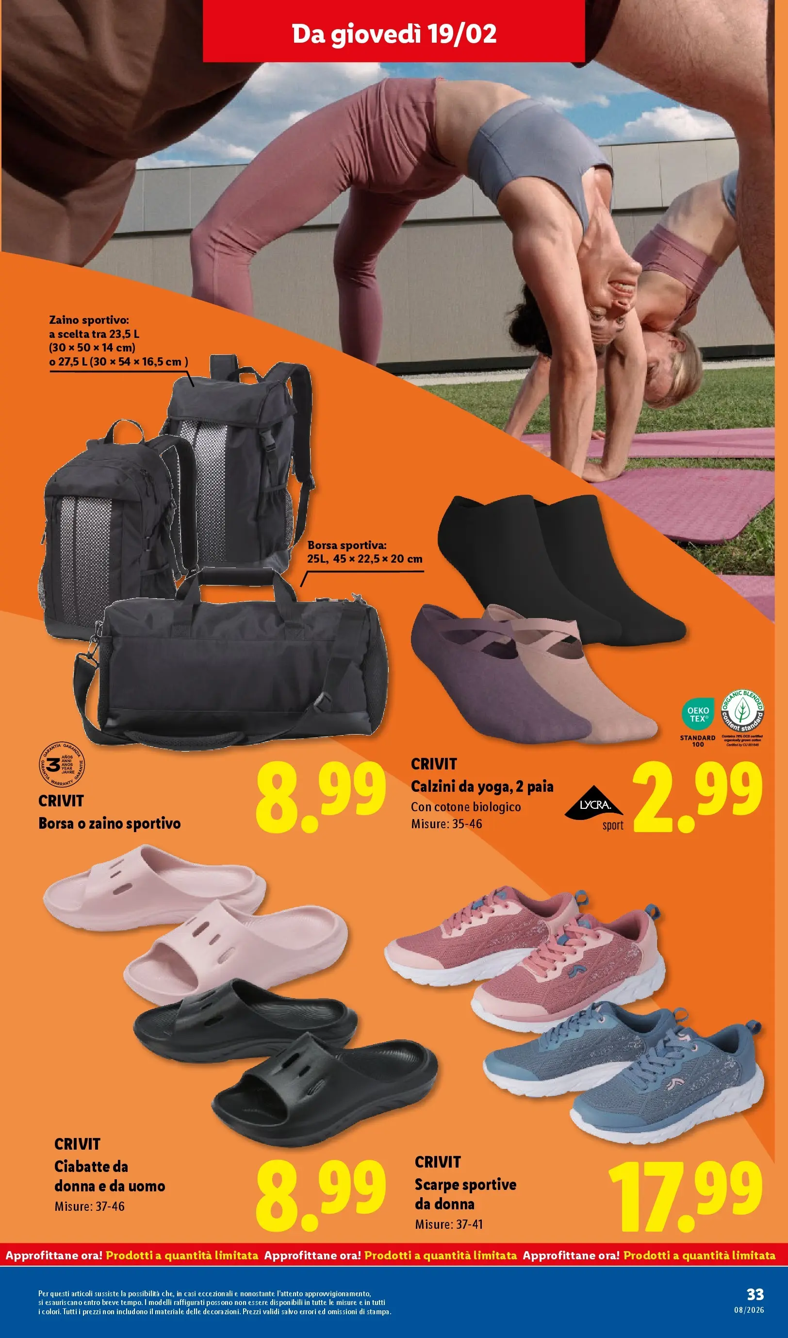 LIDL volantino della prossima settimana dal ﻿12/02/2026﻿ 📣 | Pagina: 39 | Prodotti: Ciabatte, Zaino, Scarpe, Scarpe sportive
