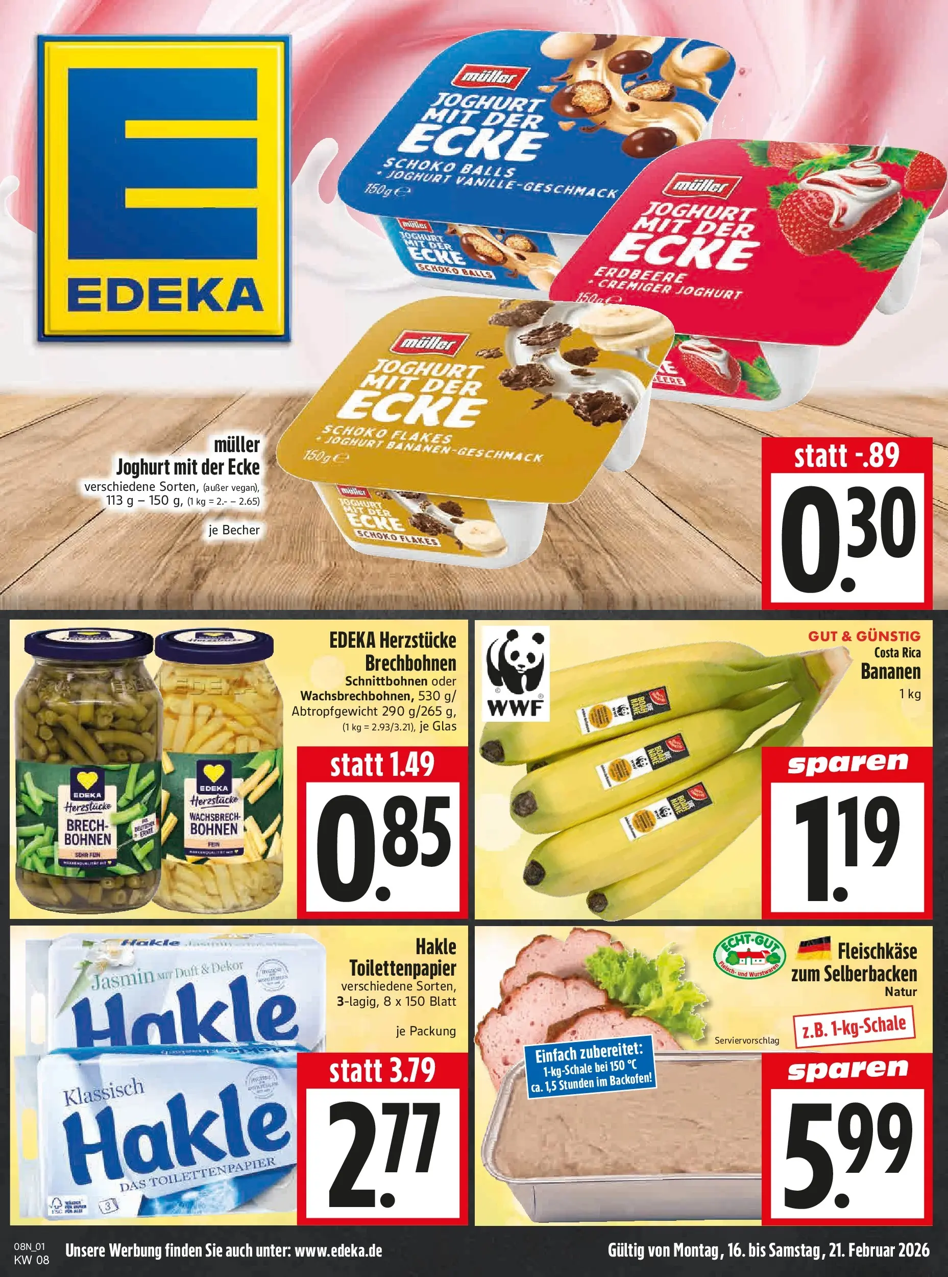 Angebote - Edeka Hahner: Wochenangebote (ab 15.02.2026) zum Blättern | Seite: 3 | Produkte: Duft, Bananen, Backofen, Toilettenpapier