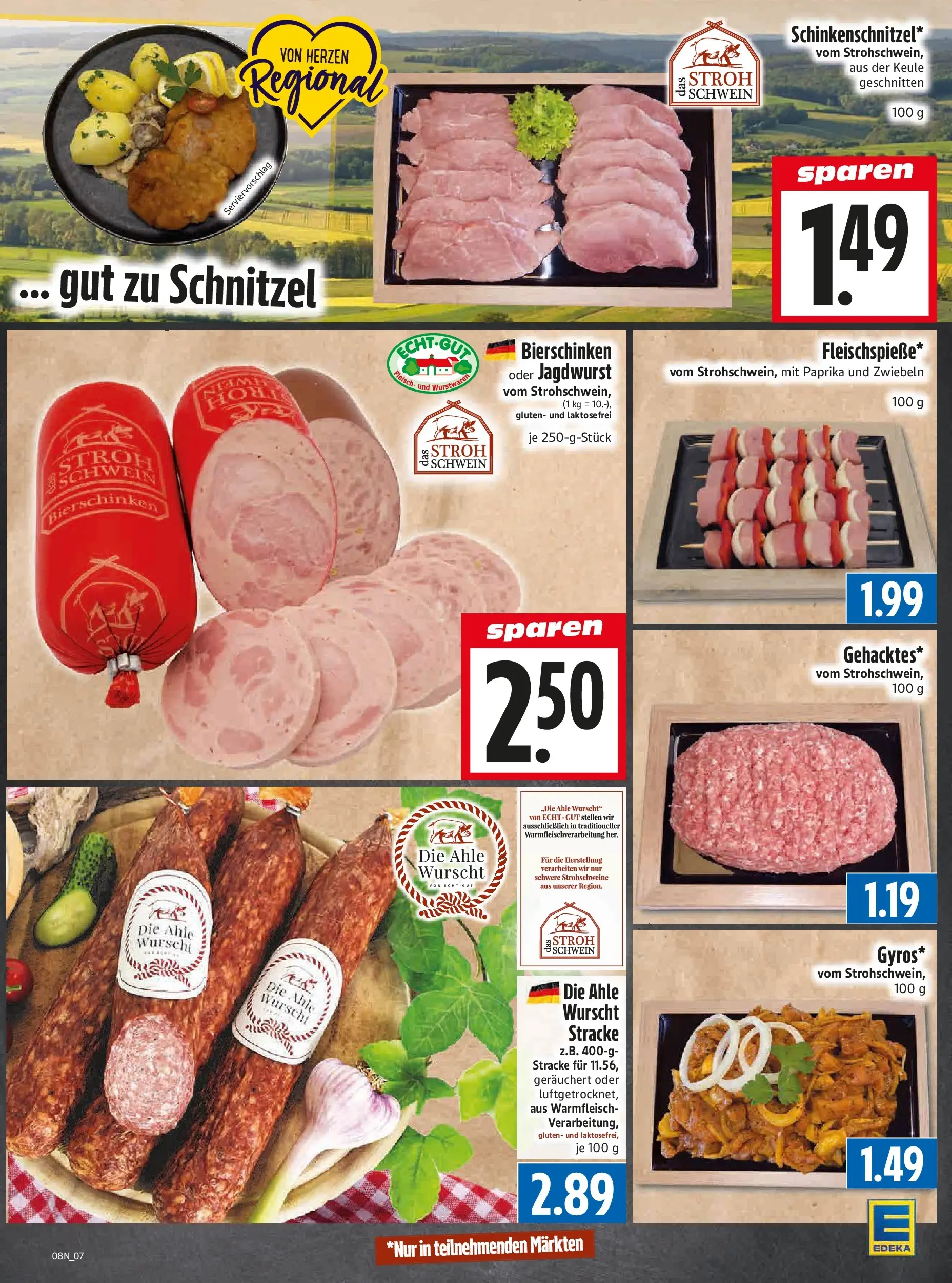 Angebote - Edeka Hahner: Wochenangebote (ab 15.02.2026) zum Blättern | Seite: 9 | Produkte: Schnitzel, Zwiebeln, Paprika, Fleisch