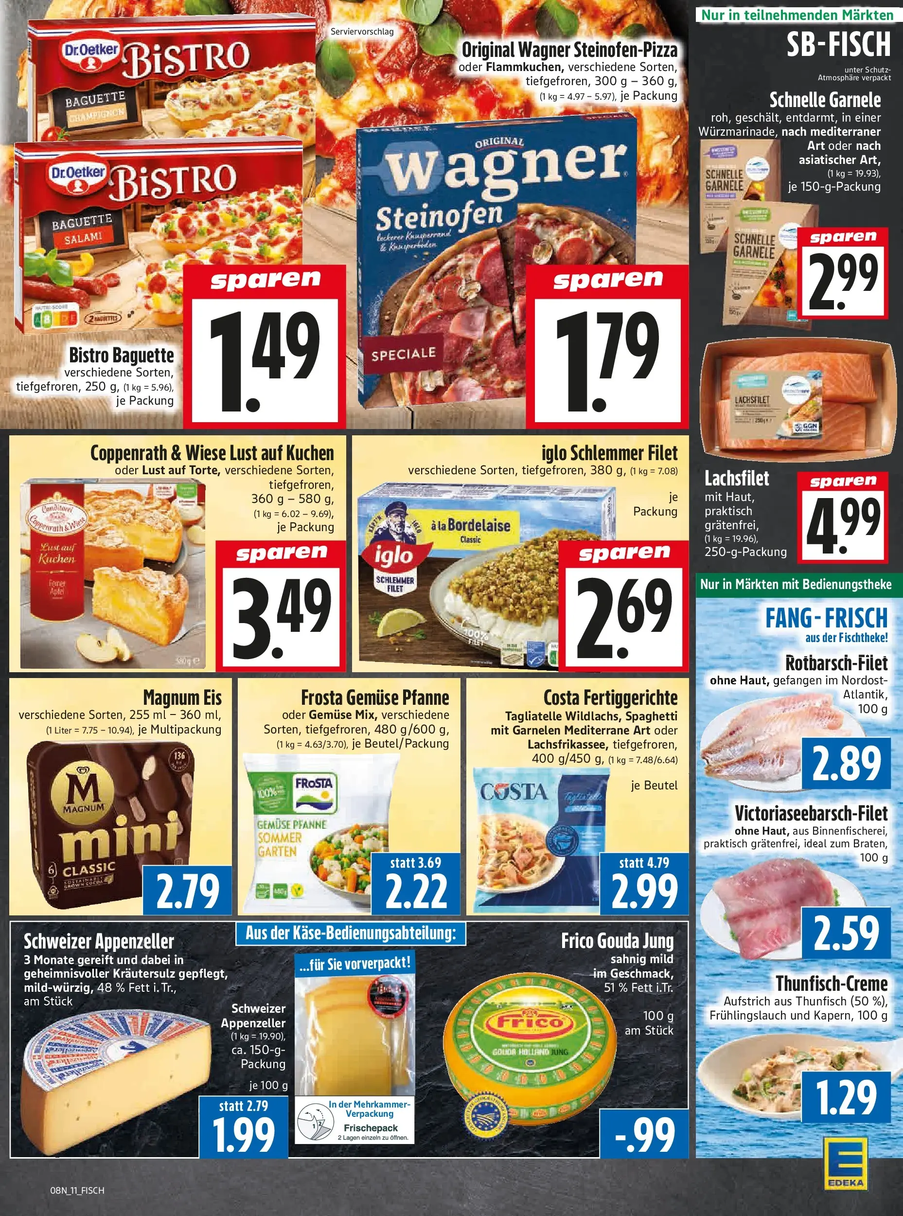 Angebote - Edeka Hahner: Wochenangebote (ab 15.02.2026) zum Blättern | Seite: 13 | Produkte: Thunfisch, Iglo, Garnelen, Salami