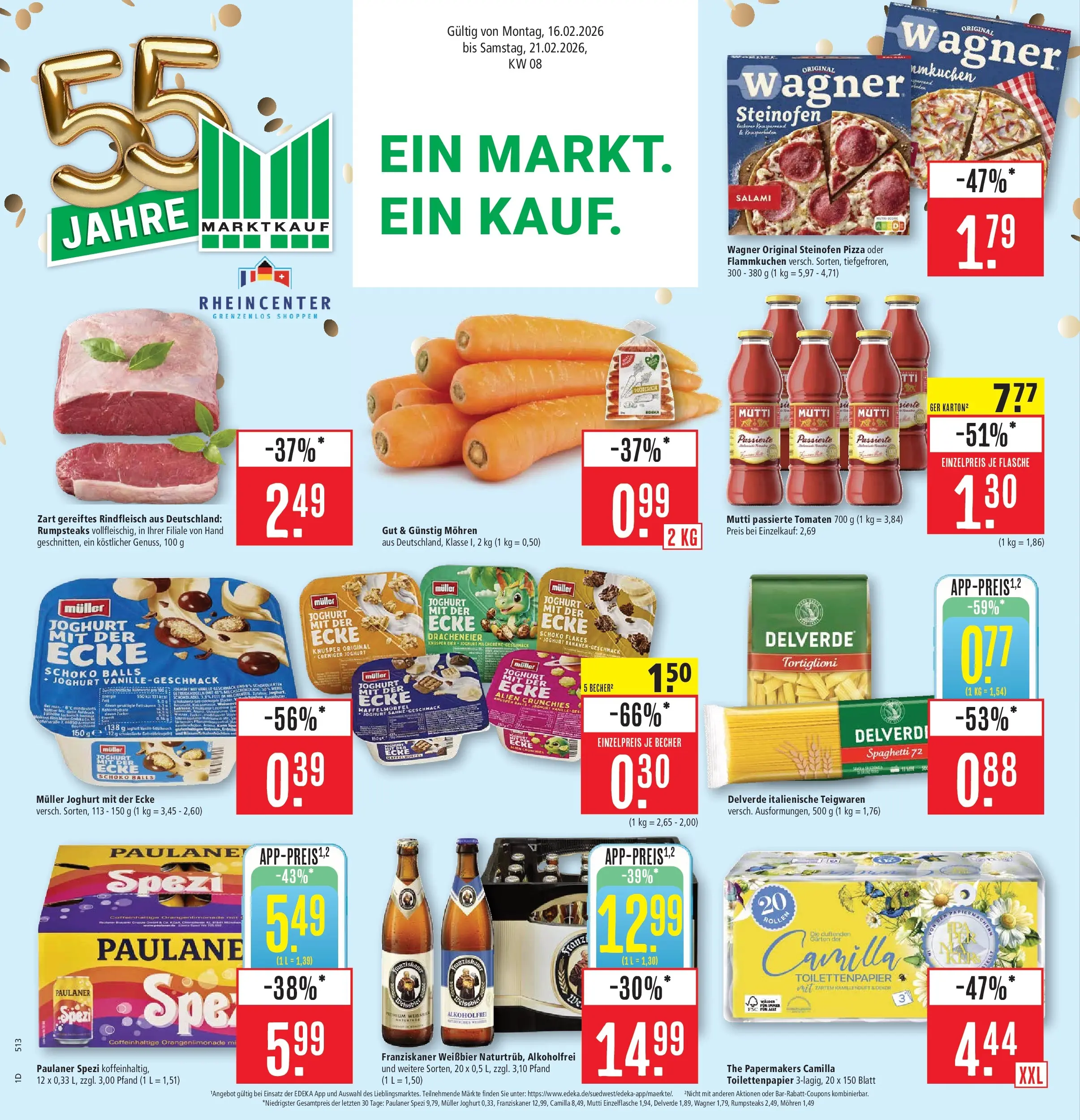 Marktkauf - Marktkauf: Wochenangebote (ab 16.02.2026) » Angebote online | Seite: 5 | Produkte: Tomaten, Mohren, Pizza, Paulaner