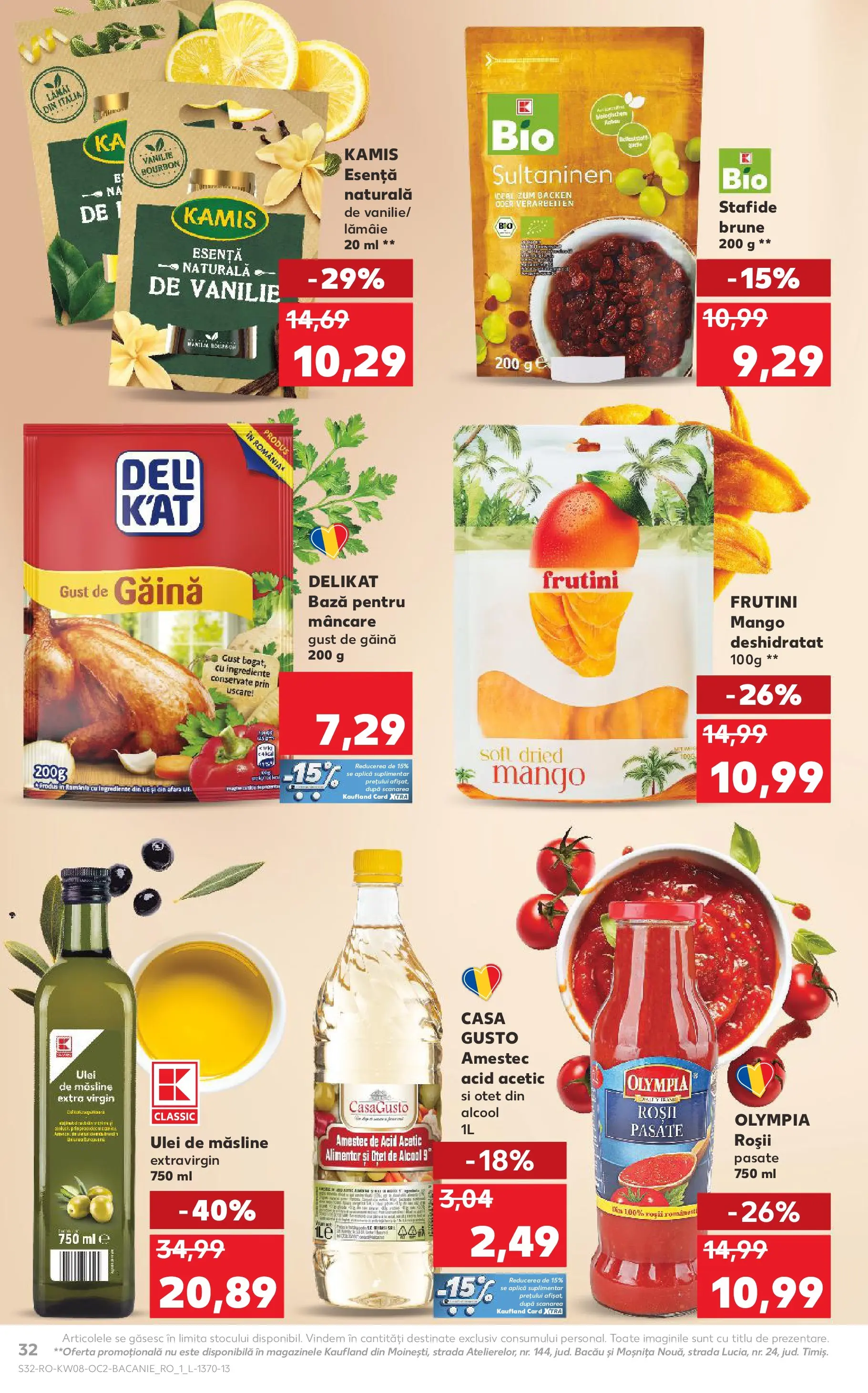 Catalog Kaufland - Slatina 18.02.2026 - Revista si Oferta | Pagină: 32 | Produse: Şerit ödül, Măsline, Oțet, Mango