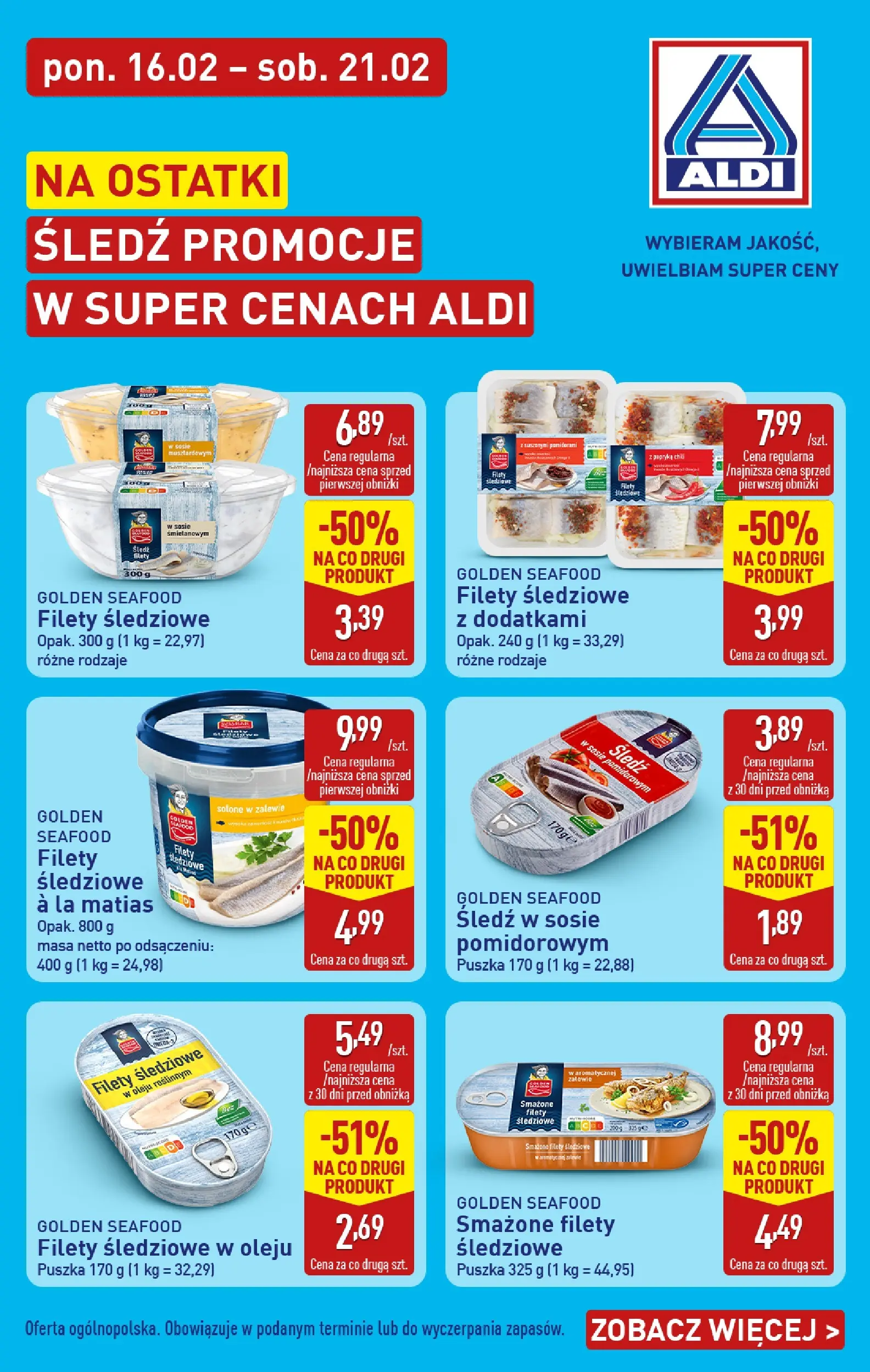 Aldi Gazetka - Na ostatki śledzie od 16.02.2026 - Ulotka PDF, promocje | Strona: 1