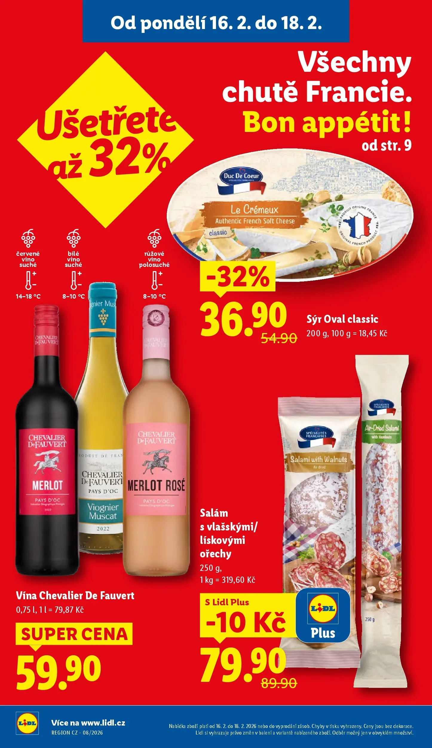 Lidl leták od 15.02.2026 - Nový akční leták | Strana: 2 | Produkty: Sýr, Víno, Ořechy, Merlot