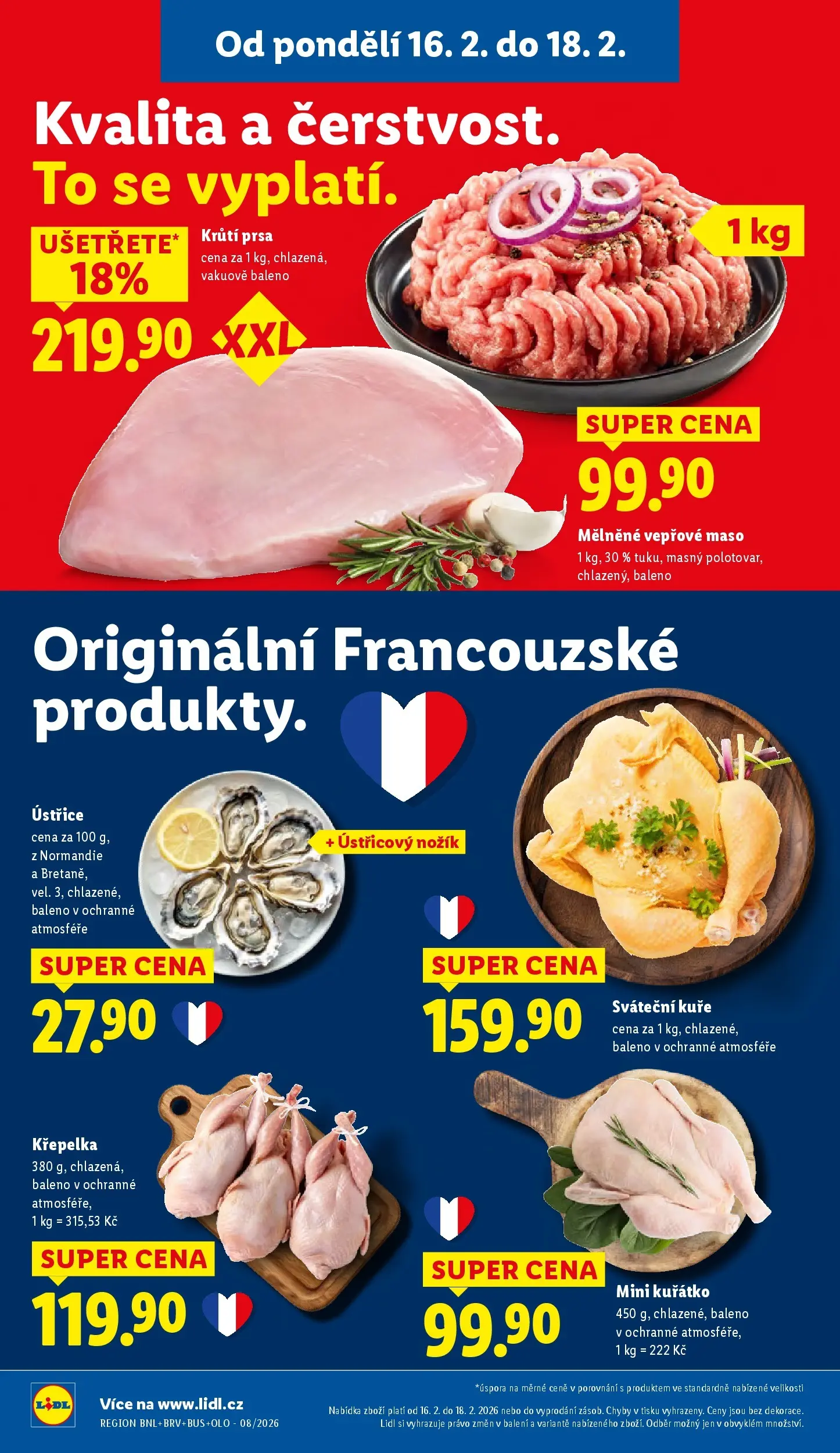 Lidl leták od 15.02.2026 - Nový akční leták | Strana: 12 | Produkty: Vepřové maso, Maso, Kuře