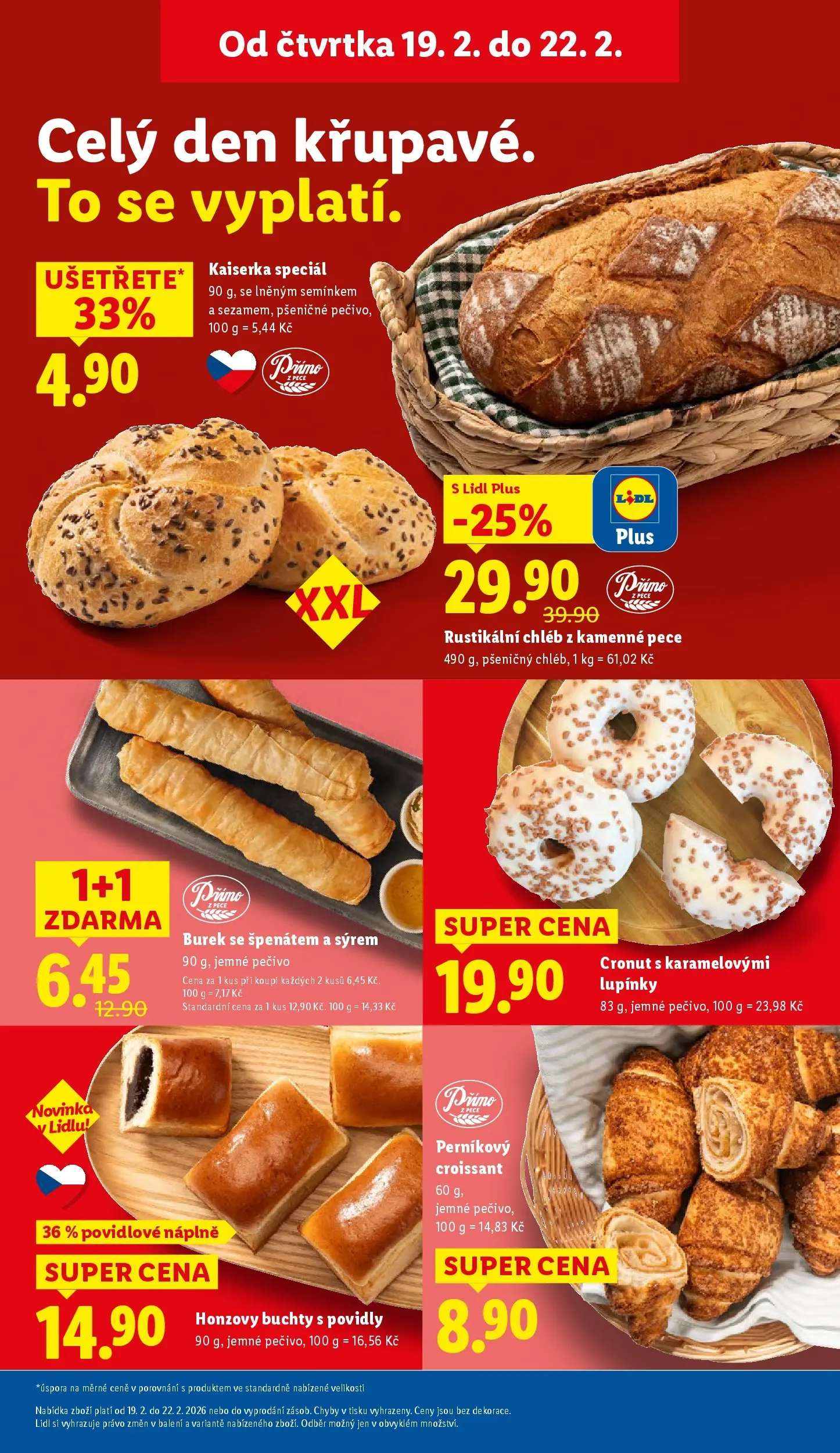 Lidl leták od 18.02.2026 - Nový akční leták | Strana: 7 | Produkty: Kaiserka, Chléb, Pečivo, Croissant