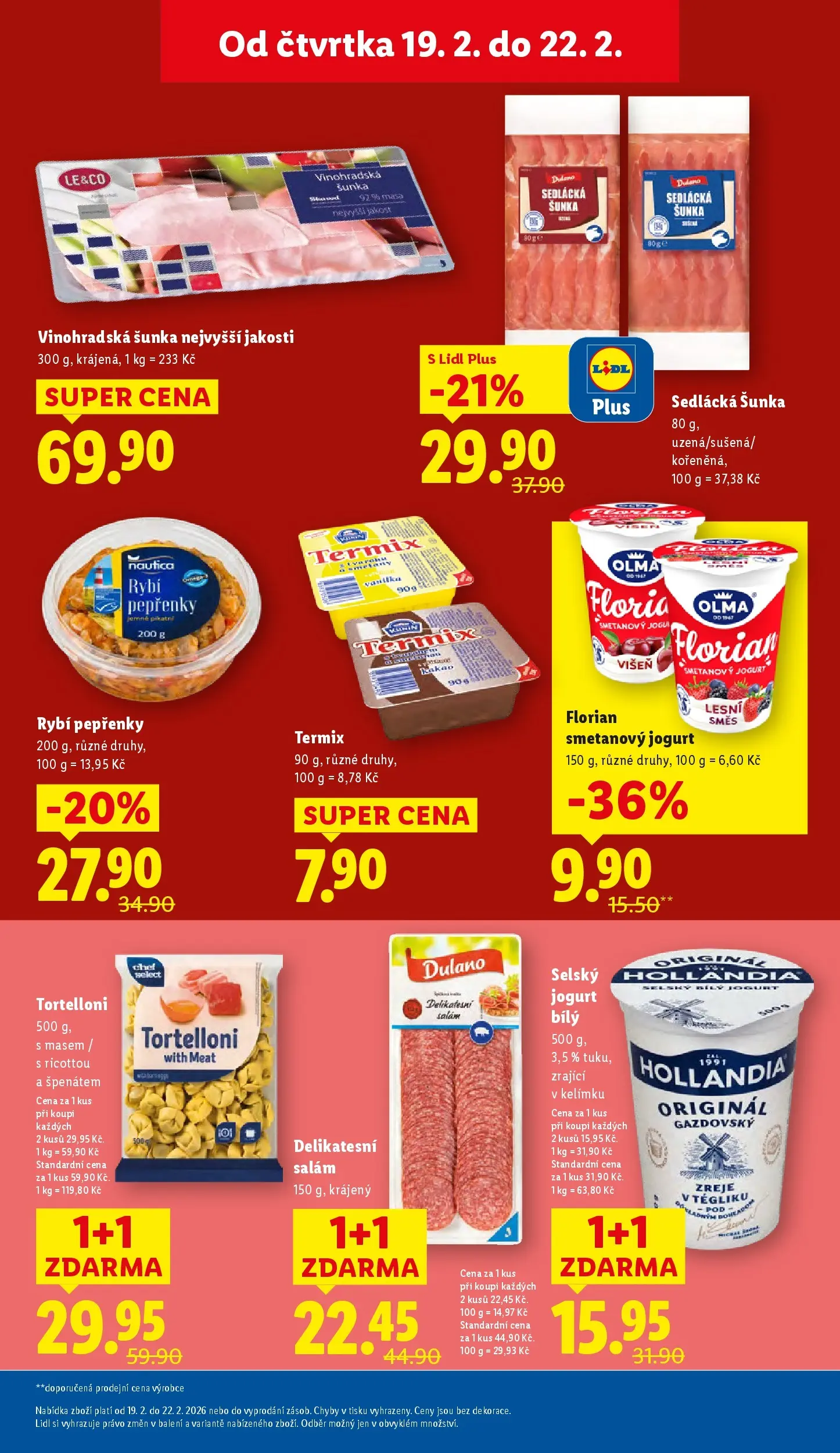 Lidl leták od 18.02.2026 - Nový akční leták | Strana: 15 | Produkty: Jogurt, Salám, Šunka, Bílý jogurt