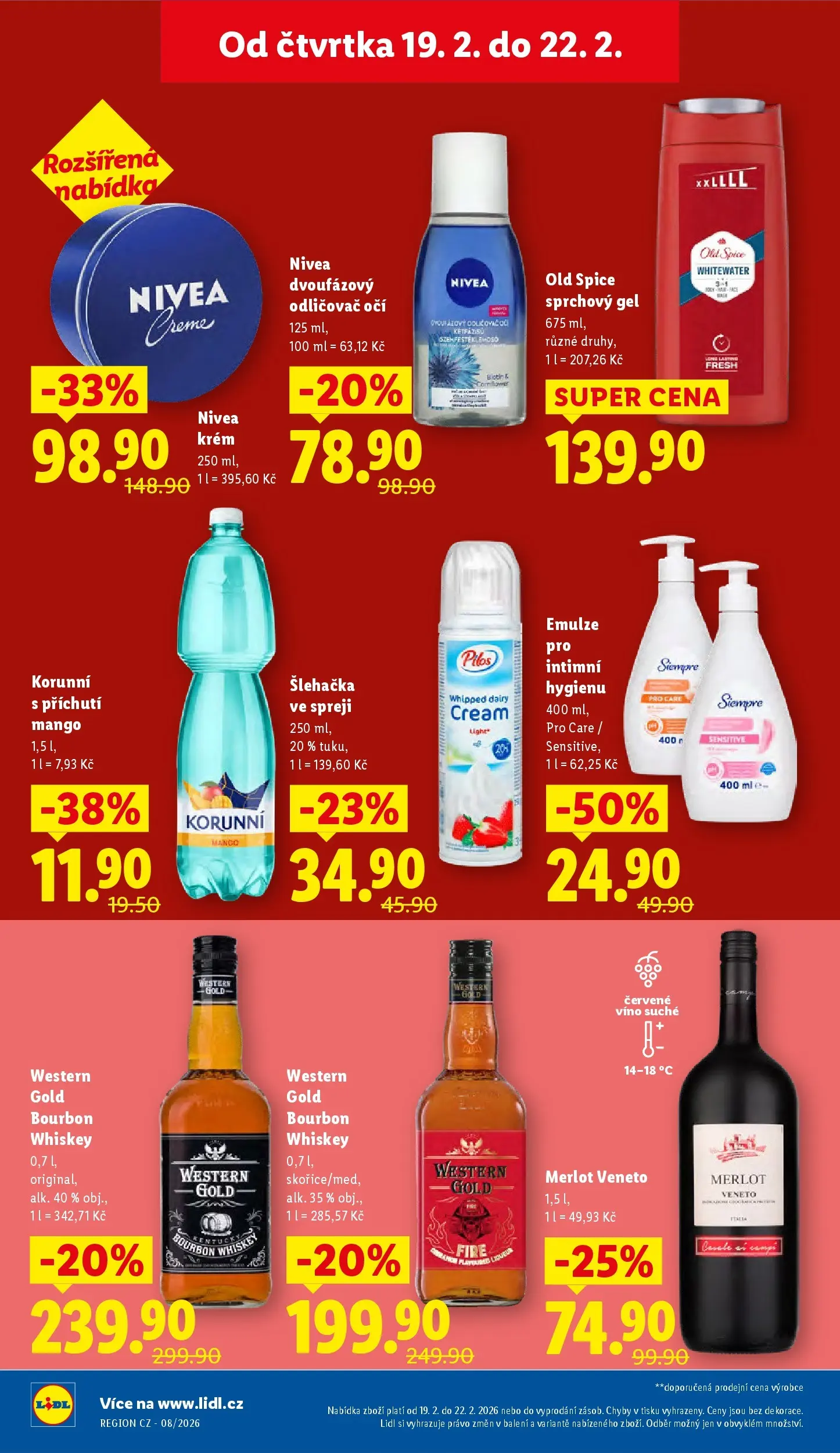 Lidl leták od 18.02.2026 - Nový akční leták | Strana: 18 | Produkty: Sprchový gel, Mango, Whiskey, Víno