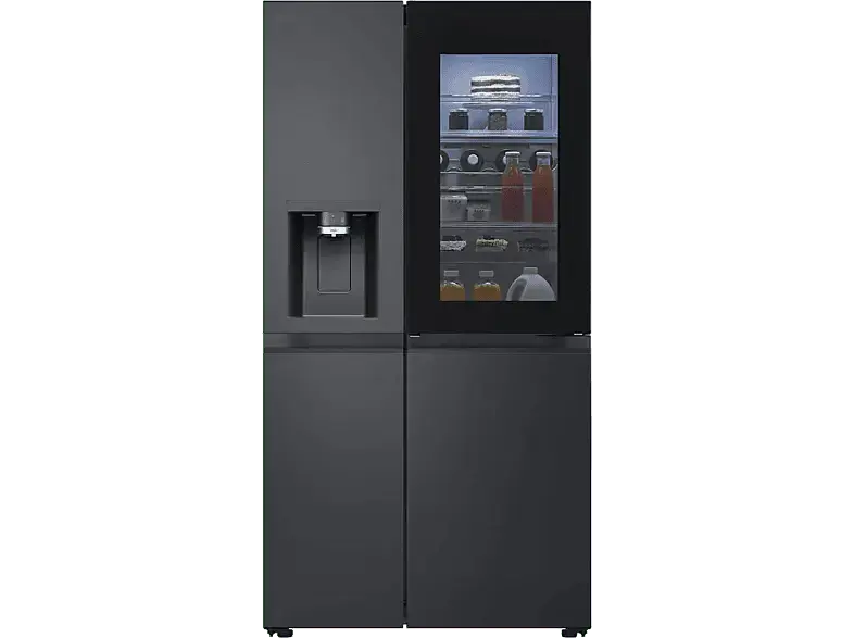 LG Electronics GSXE90EVDD InstaView Door-in-Door&reg; Side by Side, K&uuml;hl- und Gefrierkombination (D, 1790 mm hoch, No Frost (verminderte Eisbildung), Essence Black Steel)