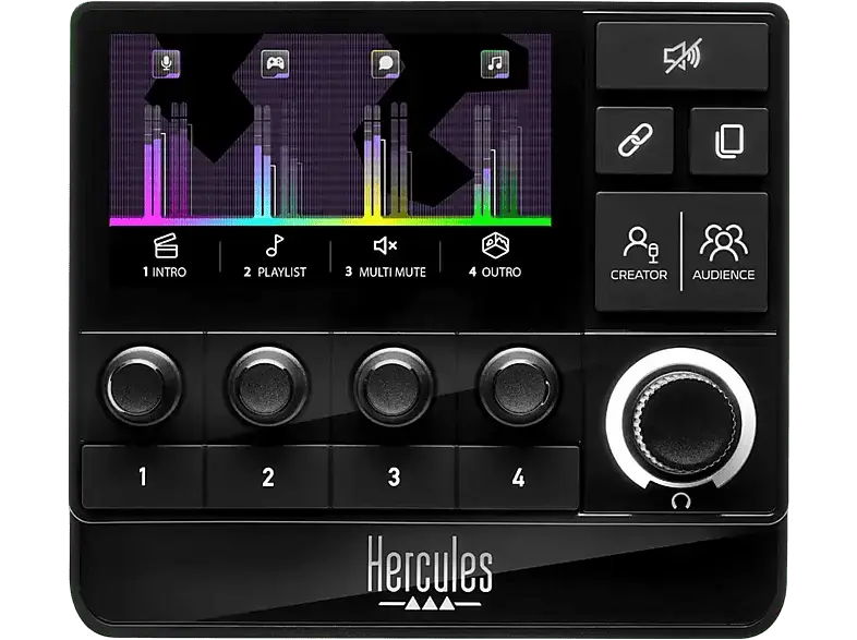 Hercules Hercules Stream 200 XLR Essential Kit, 4 Encoder, 4 Aktionstasten, Schwarz; Game Capture