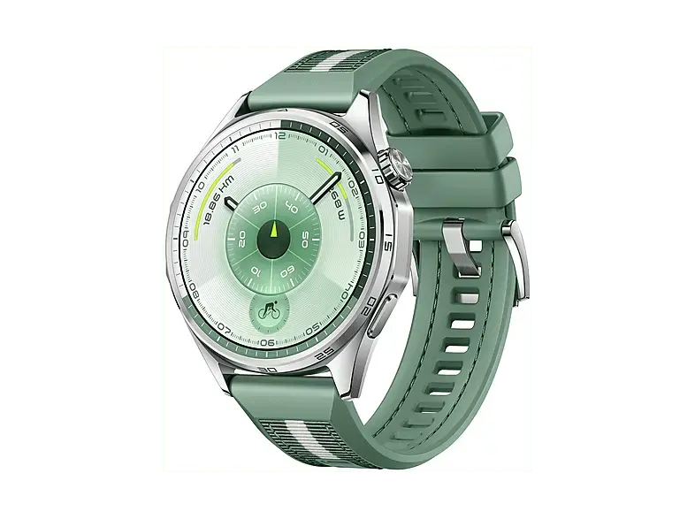 Huawei Watch GT 6, 46mm, Silber, Gr&uuml;nes Nylon-Armband; Smartwatch