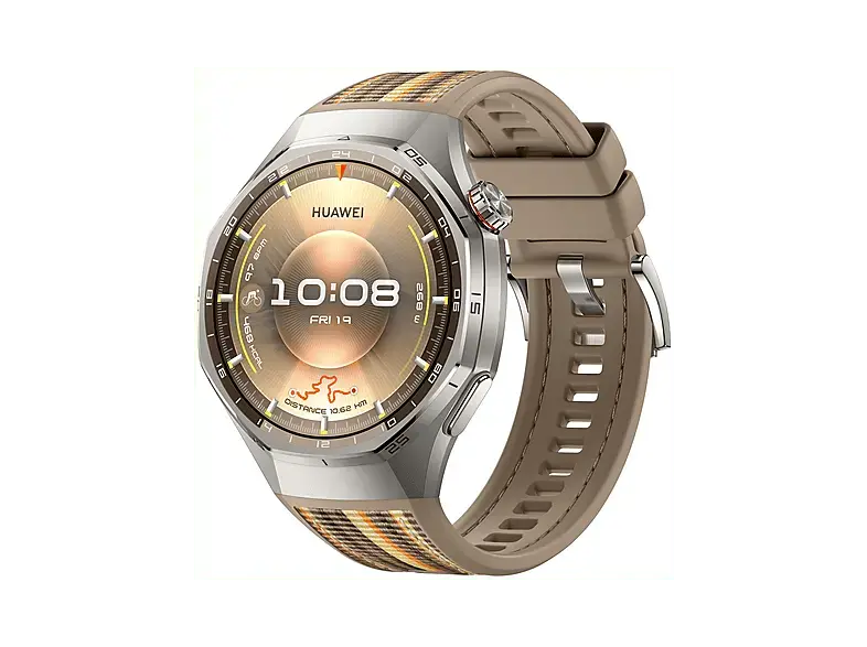Huawei Watch GT 6 Pro, 46mm, Silber, Braunes Nylonarmband; Smartwatch