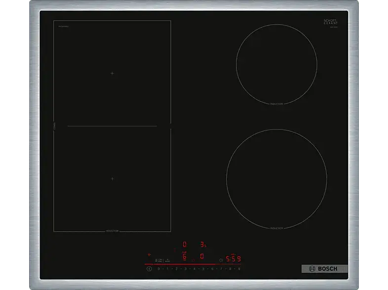 Bosch PVS64RHB1E Induktionskochfeld (583 mm breit, 4 Kochfelder, Glaskeramik, Autarkes Kochfeld)