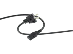 ISY ICP-5002 Schuko-Netzkabel, 3-polig, 1.5 Meter, Schwarz
