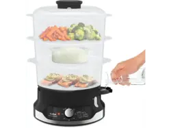 Tefal VC2048 Ultracompact Dampfgarer (800 Watt, 9 l, Schwarz)