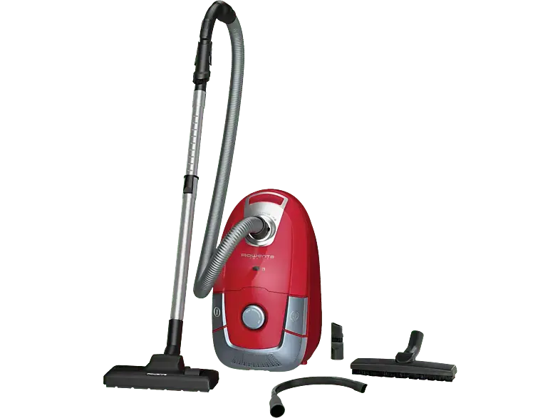 Rowenta RO3154 Power XXL Home & Car Staubsauger mit Beutel (69 dB(A), maximale Leistung: 900 Watt, Rot) mit 5 Jahre Ger&auml;teschutz