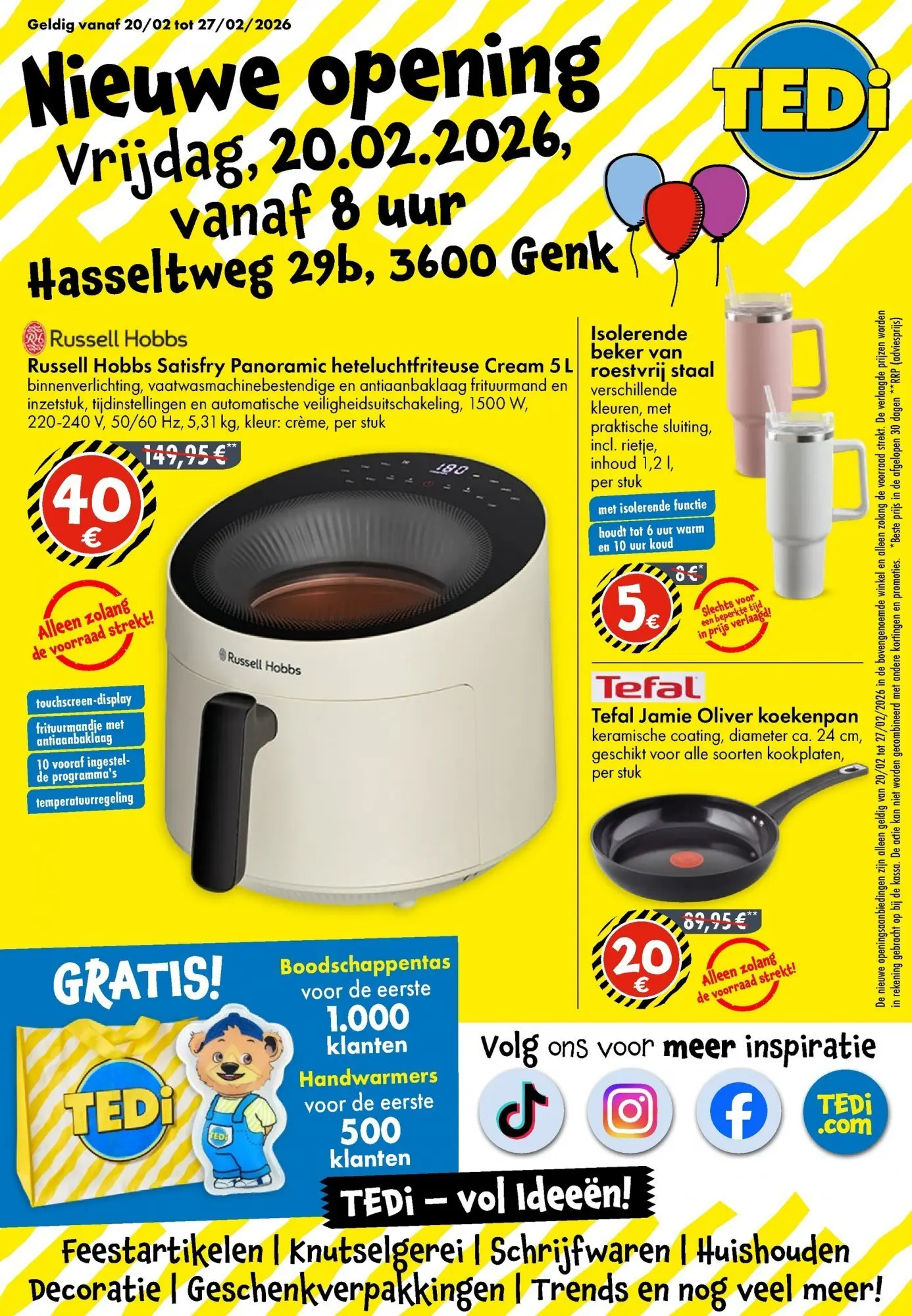 TEDi folder vanaf 15/02/2026 | Pagina: 1 | Producten: Feestartikelen, Beker, Kan