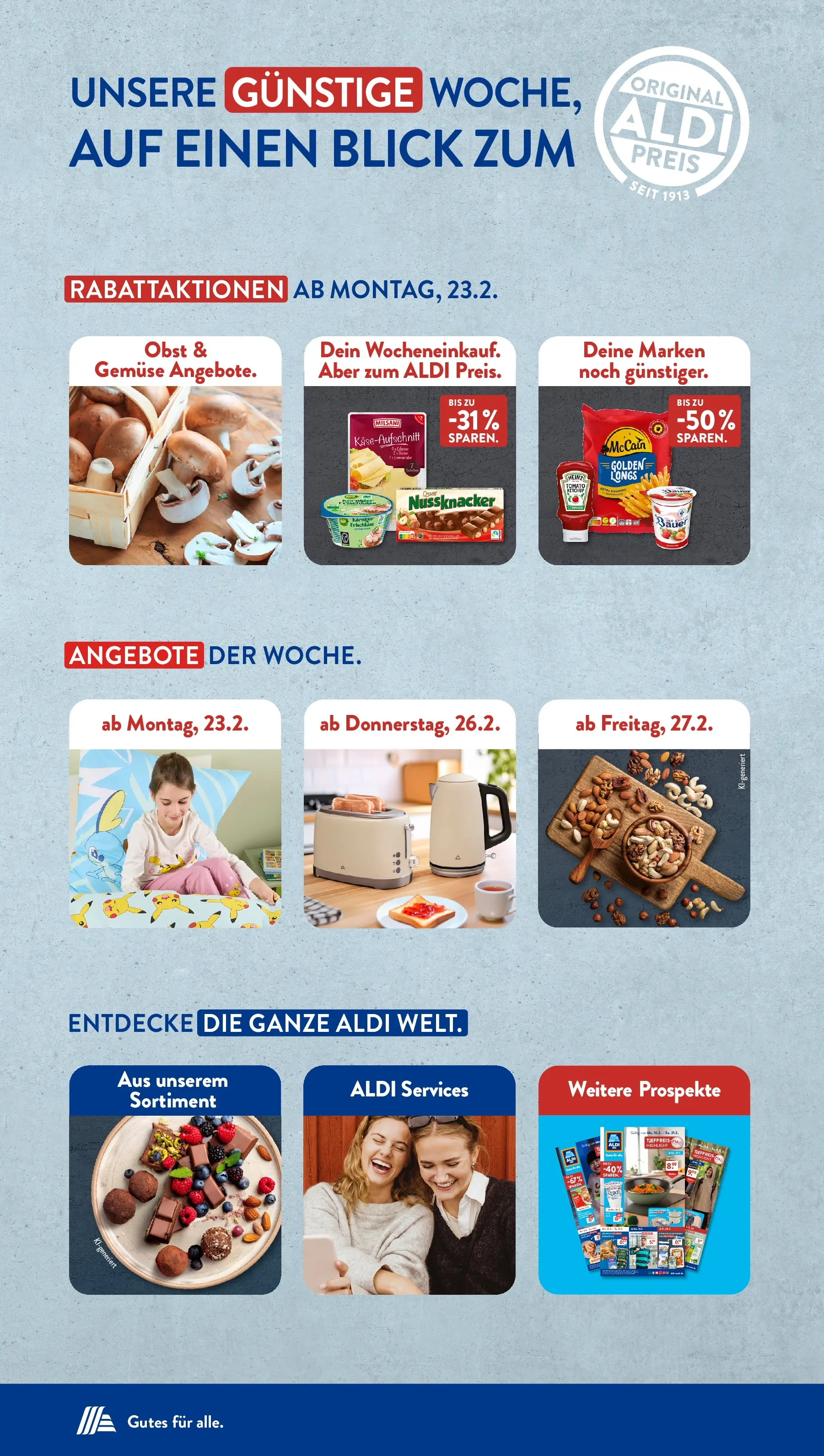 Aldi Süd Wochenangebote (ab 23.02.2026) zum Blättern | Seite: 2 | Produkte: McCain, Gemüse, Obst, Frischkase