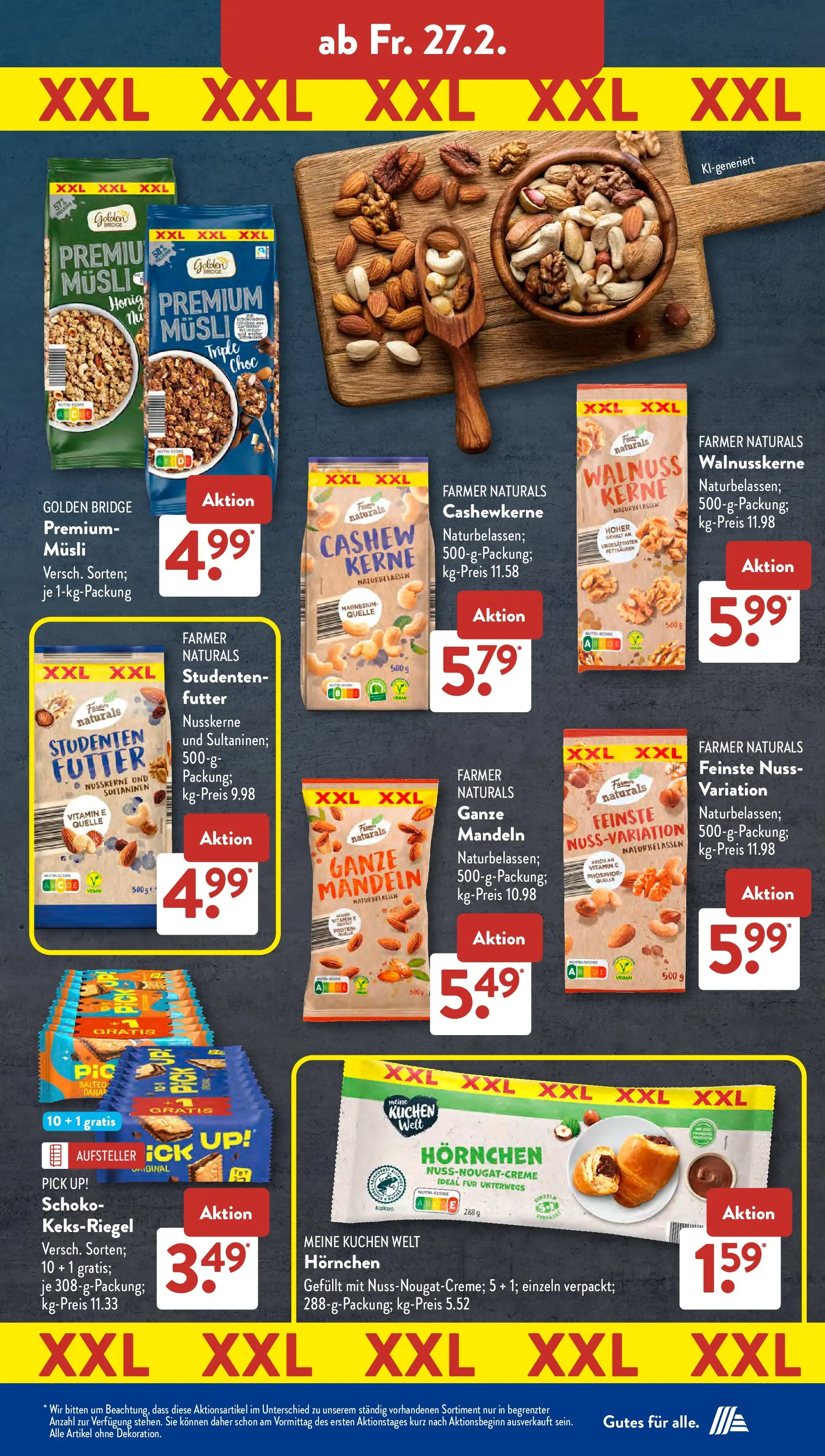 Aldi Süd Wochenangebote (ab 23.02.2026) zum Blättern | Seite: 23 | Produkte: Musli, Mandeln, Kuchen