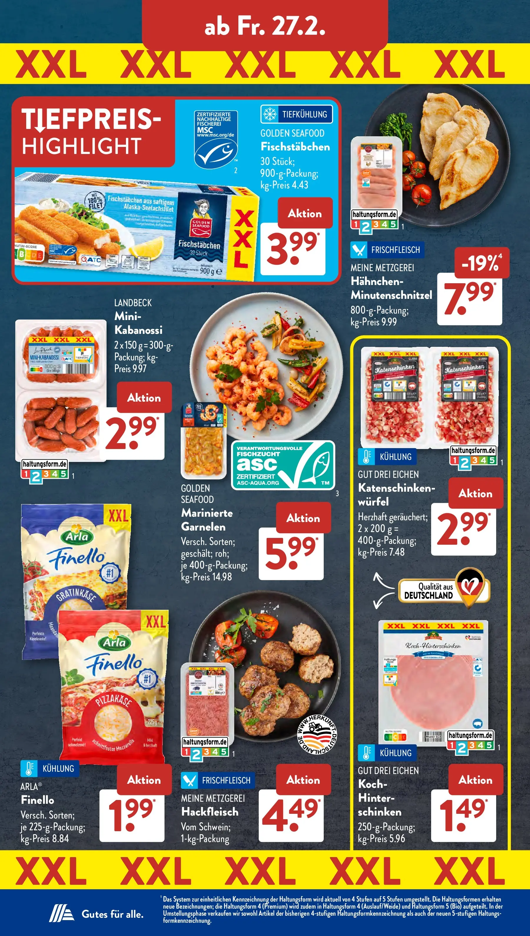 Aldi Süd Wochenangebote (ab 23.02.2026) zum Blättern | Seite: 24 | Produkte: Hahnchen, Garnelen, Fischstabchen, Hackfleisch
