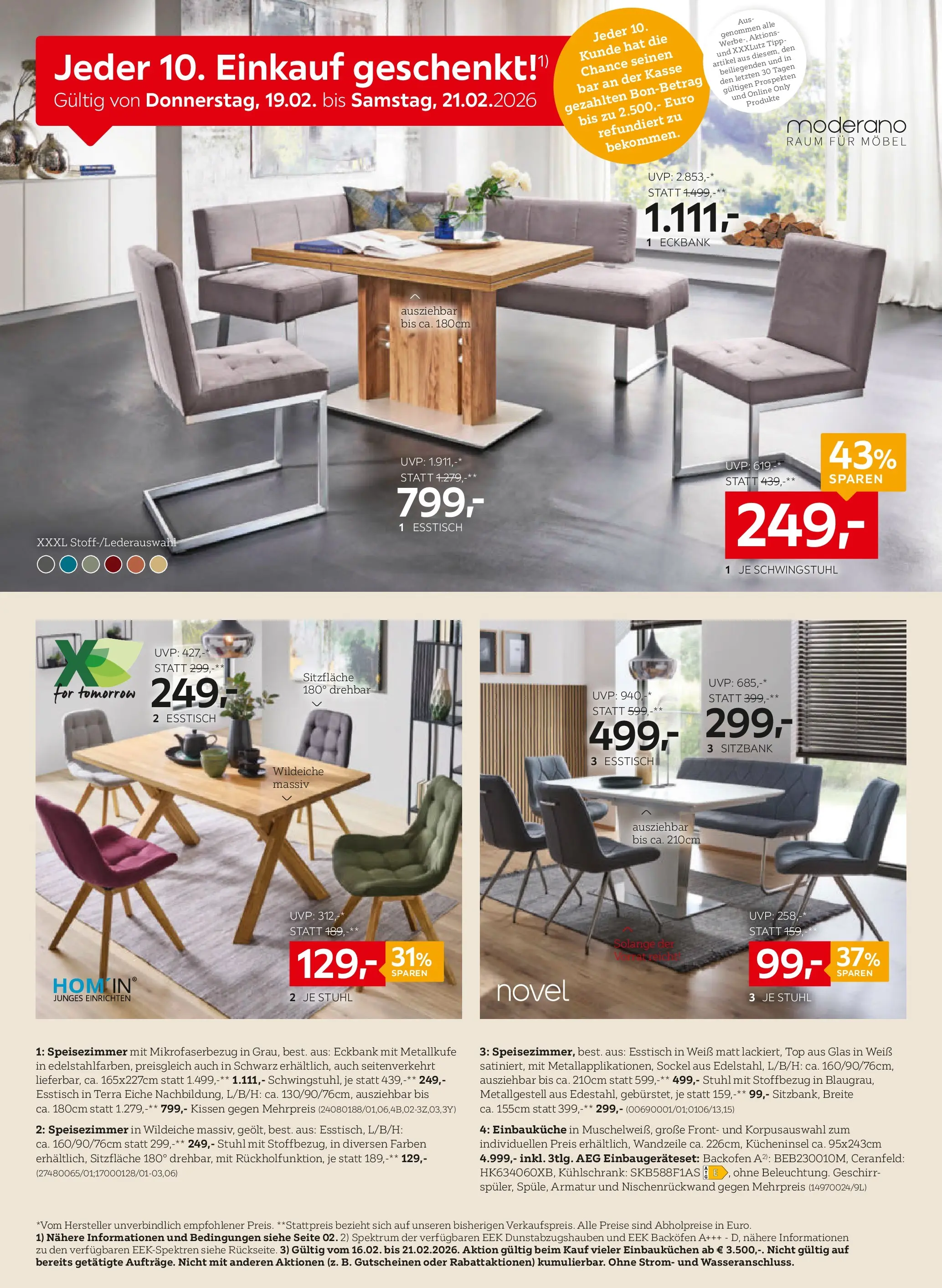 XXXLutz - Online Prospekt von 16.02.2026 - Aktuelle Angebote | Seite: 4 | Produkte: Kühlschrank, Kissen, Stuhl