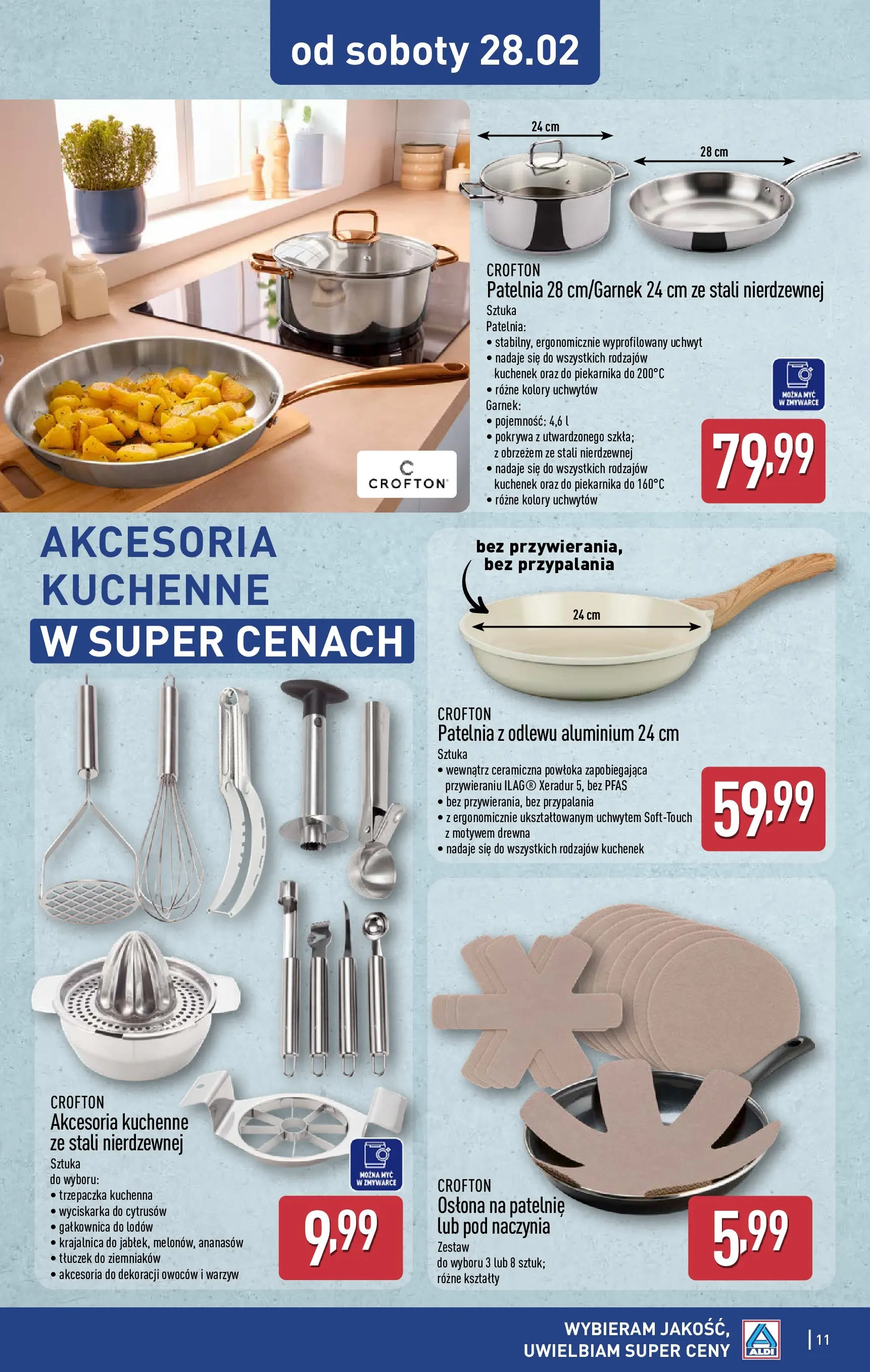 Aldi Gazetka - Hity od Środy i od Soboty od 25.02.2026 - Ulotka PDF, promocje | Strona: 11 | Produkty: Trzepaczka, Garnek, Wyciskarka, Patelnia