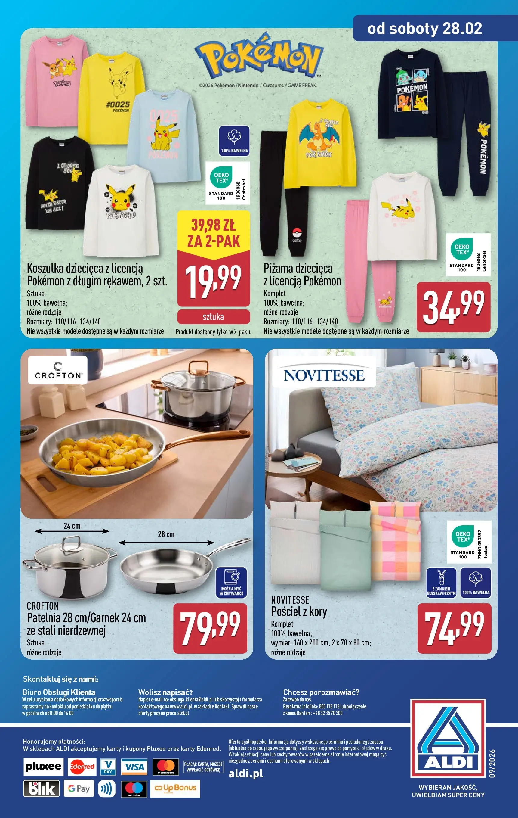 Aldi Gazetka - Hity od Środy i od Soboty od 25.02.2026 - Ulotka PDF, promocje | Strona: 14 | Produkty: Pościel, Piżama, Patelnia