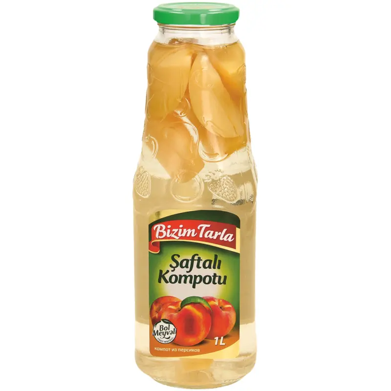 Erfrischungsgetr&auml;nk mit Pfirsichst&uuml;ckchen