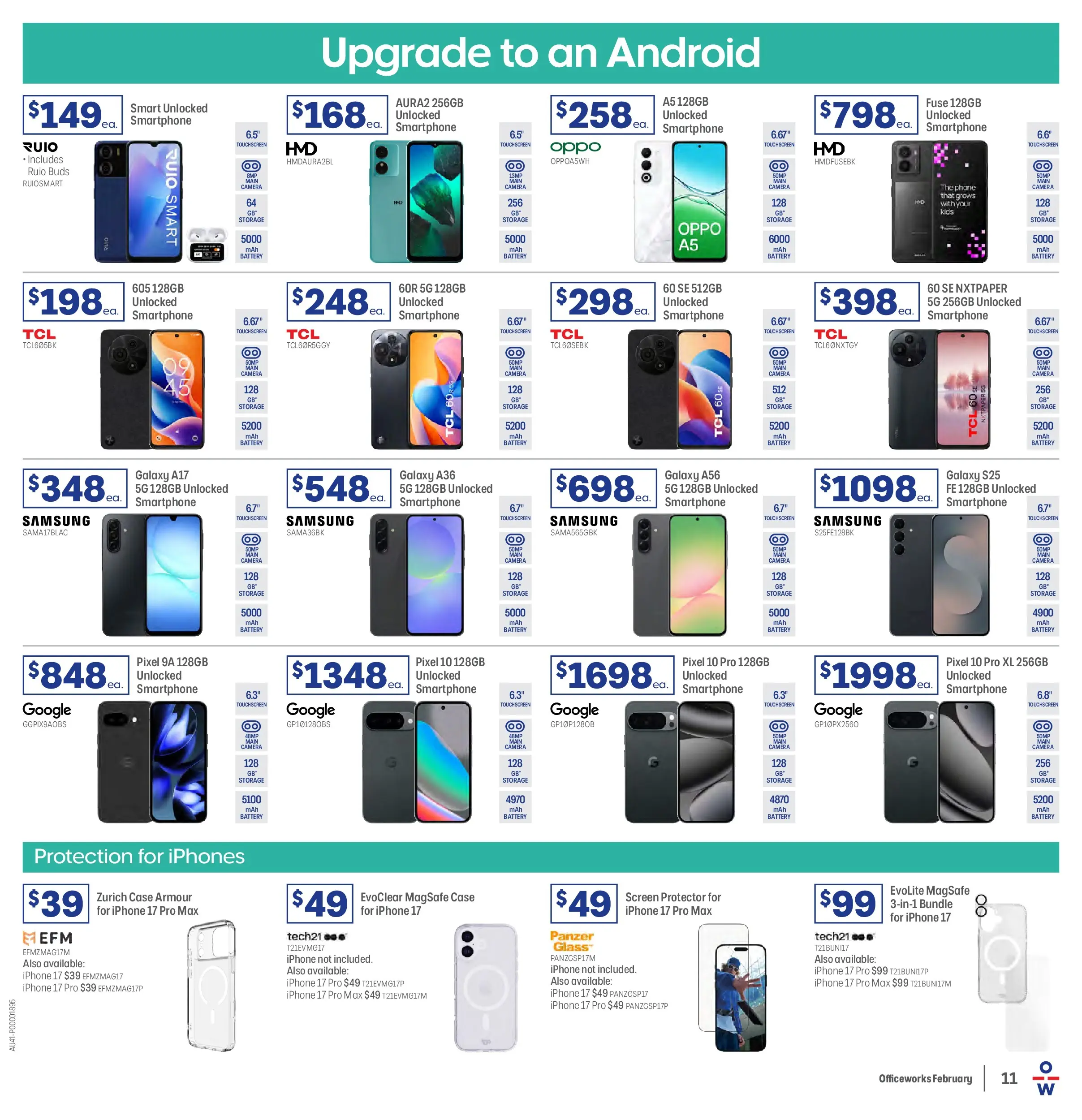 Officeworks - BTU/BTW - 16/02/2026 > weekly / monthly specials | Page: 11 | Products: Battery, Phone, Camera, Iphone