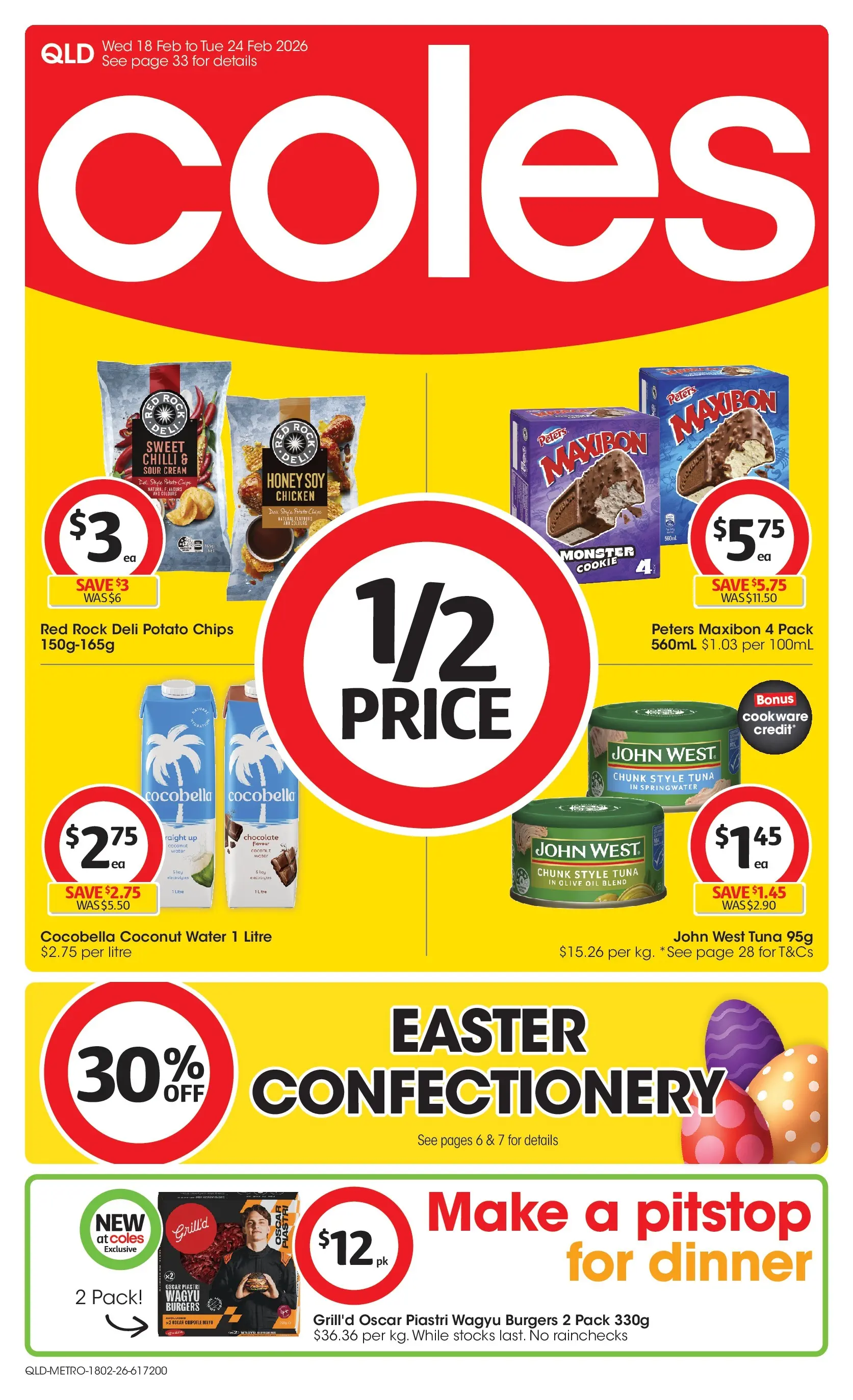 ﻿Coles catalogue valid from 18/02/2026 > Online Australia | Page: 1 | Products: Chocolate, Honey, Chicken, Water