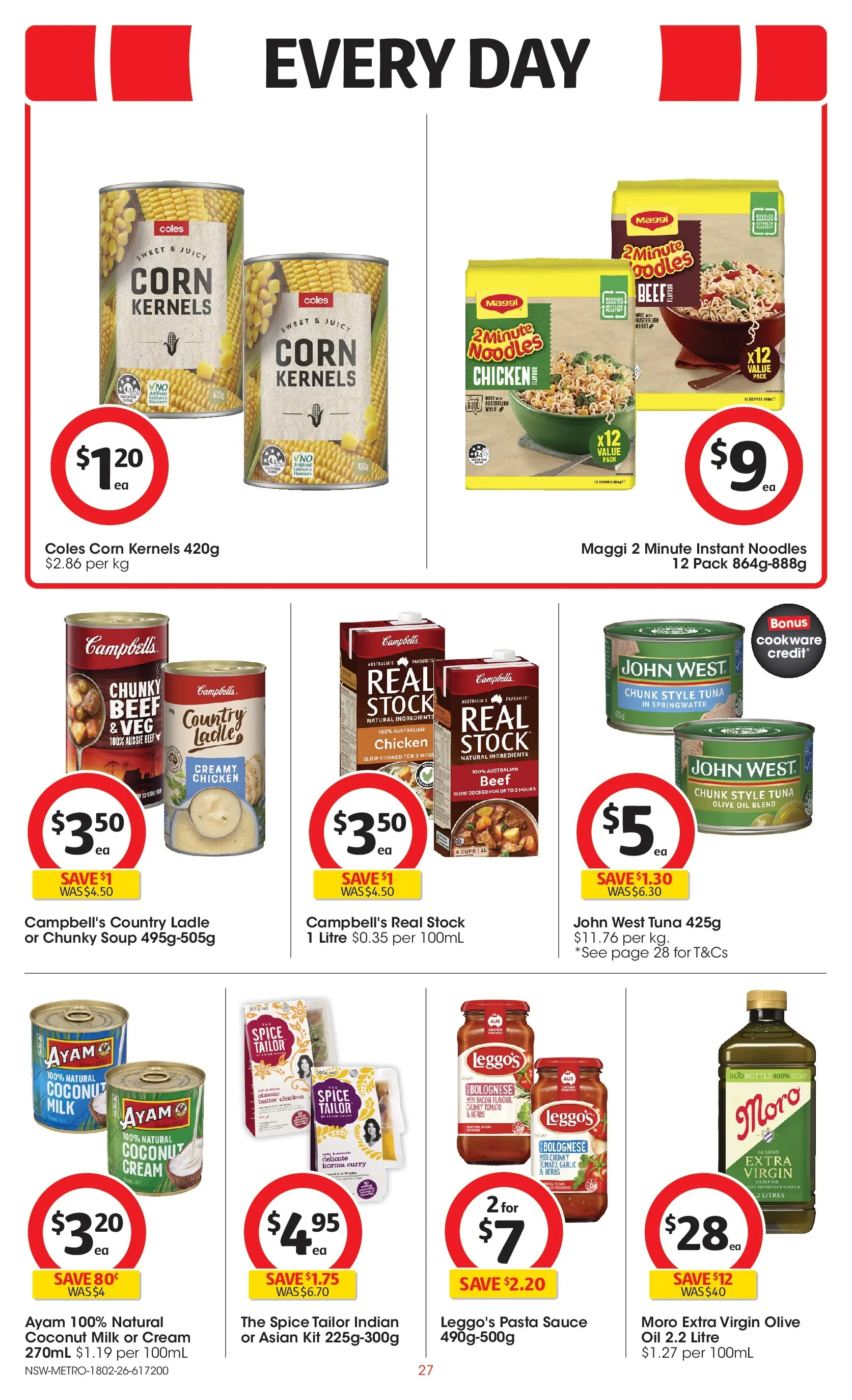 ﻿Coles catalogue valid from 18/02/2026 > Online Australia | Page: 27 | Products: Cookware, Soup, Garlic, Tuna