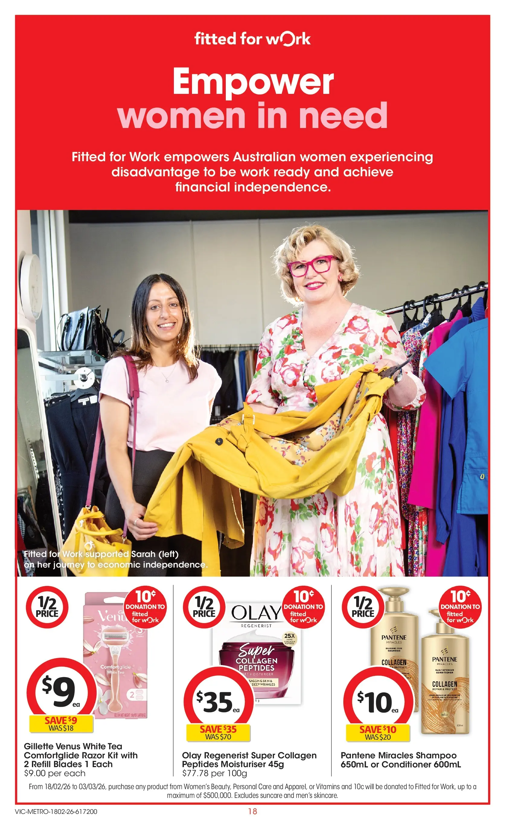 ﻿Coles catalogue valid from 18/02/2026 > Online Australia | Page: 18 | Products: Shampoo, Moisturiser, Tea, Collagen