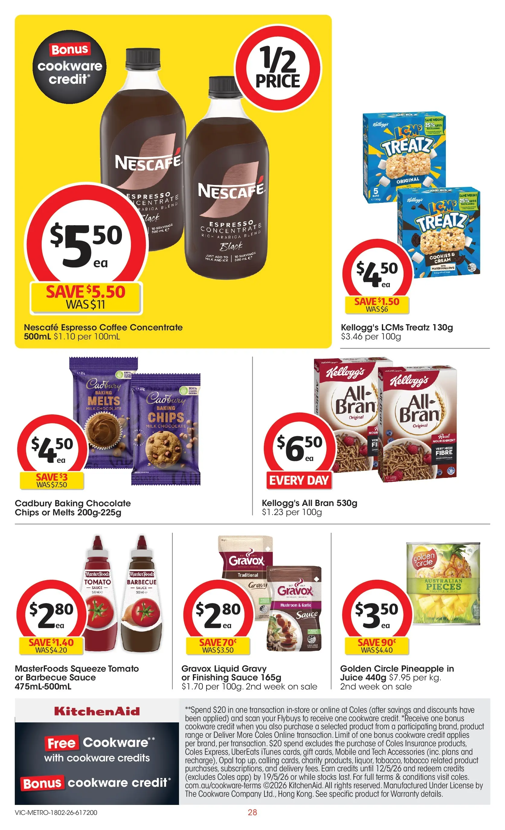 ﻿Coles catalogue valid from 18/02/2026 > Online Australia | Page: 28 | Products: Coffee, Pineapple, Chips, Nescafe